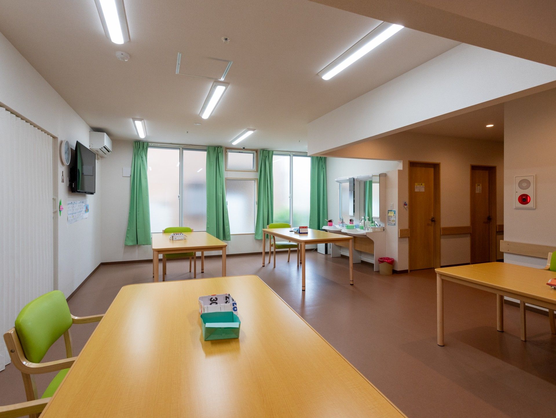 明るい共有スペース