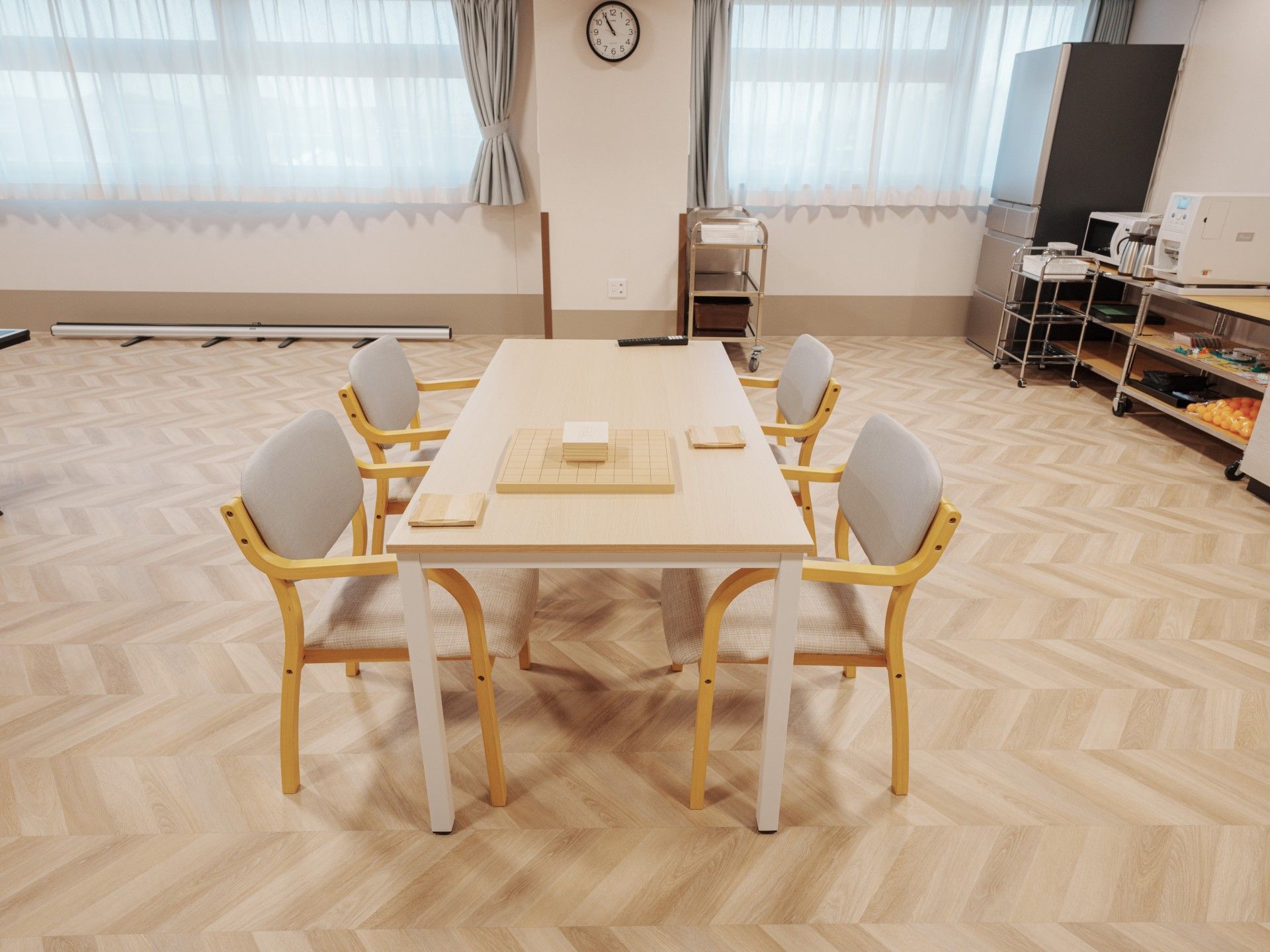 囲碁セットのあるテーブル