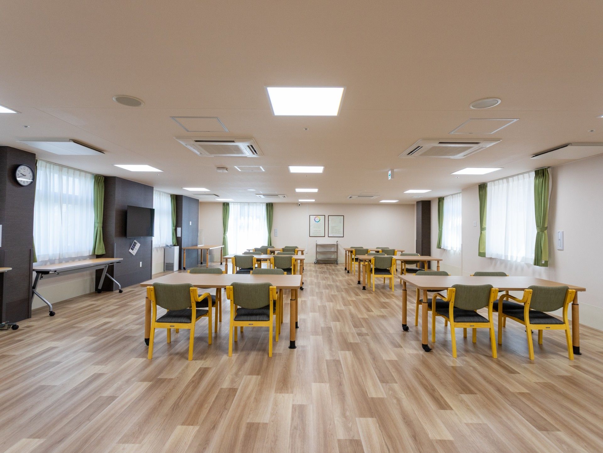 明るい共有スペース