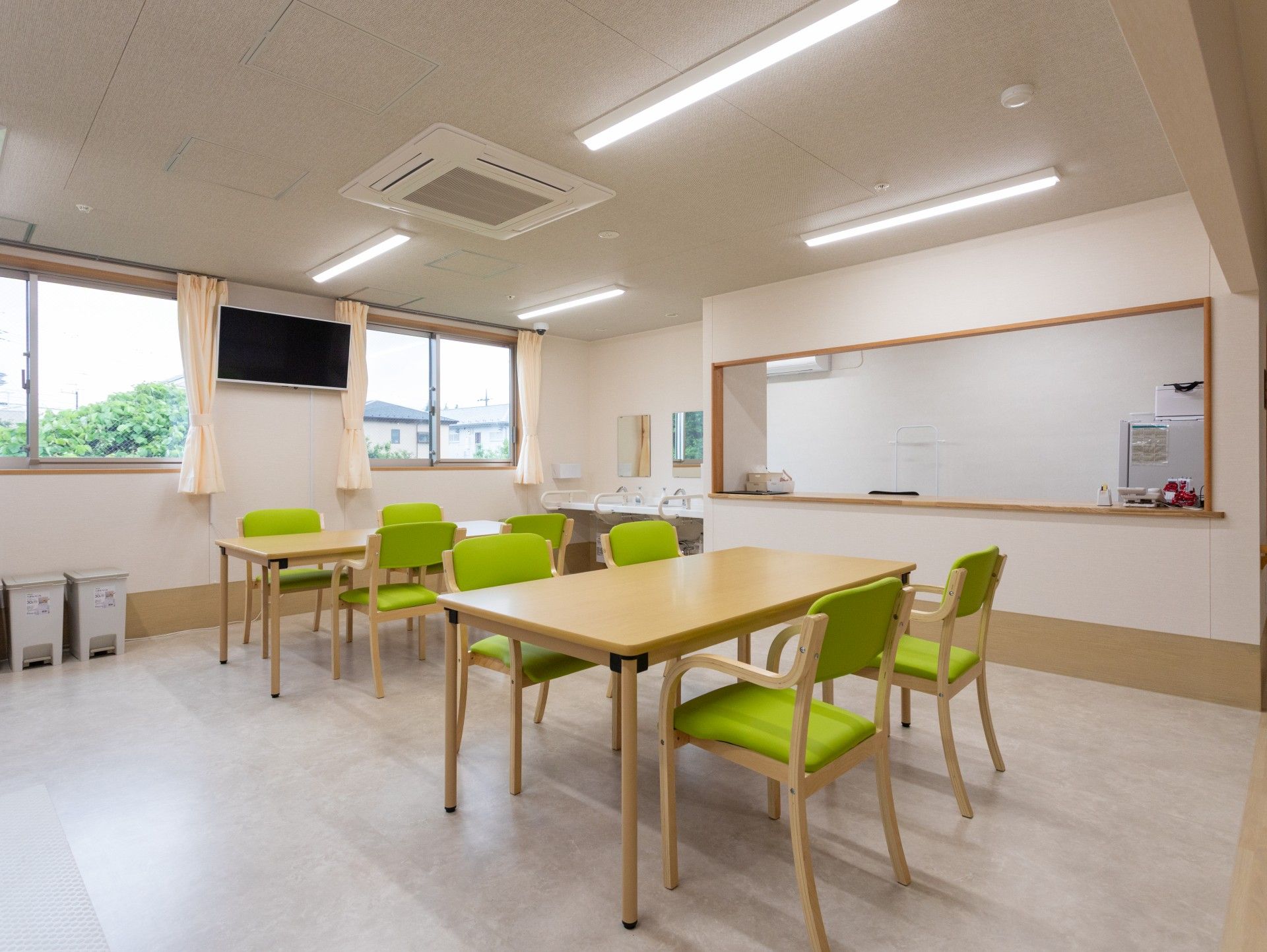 明るい共有スペース