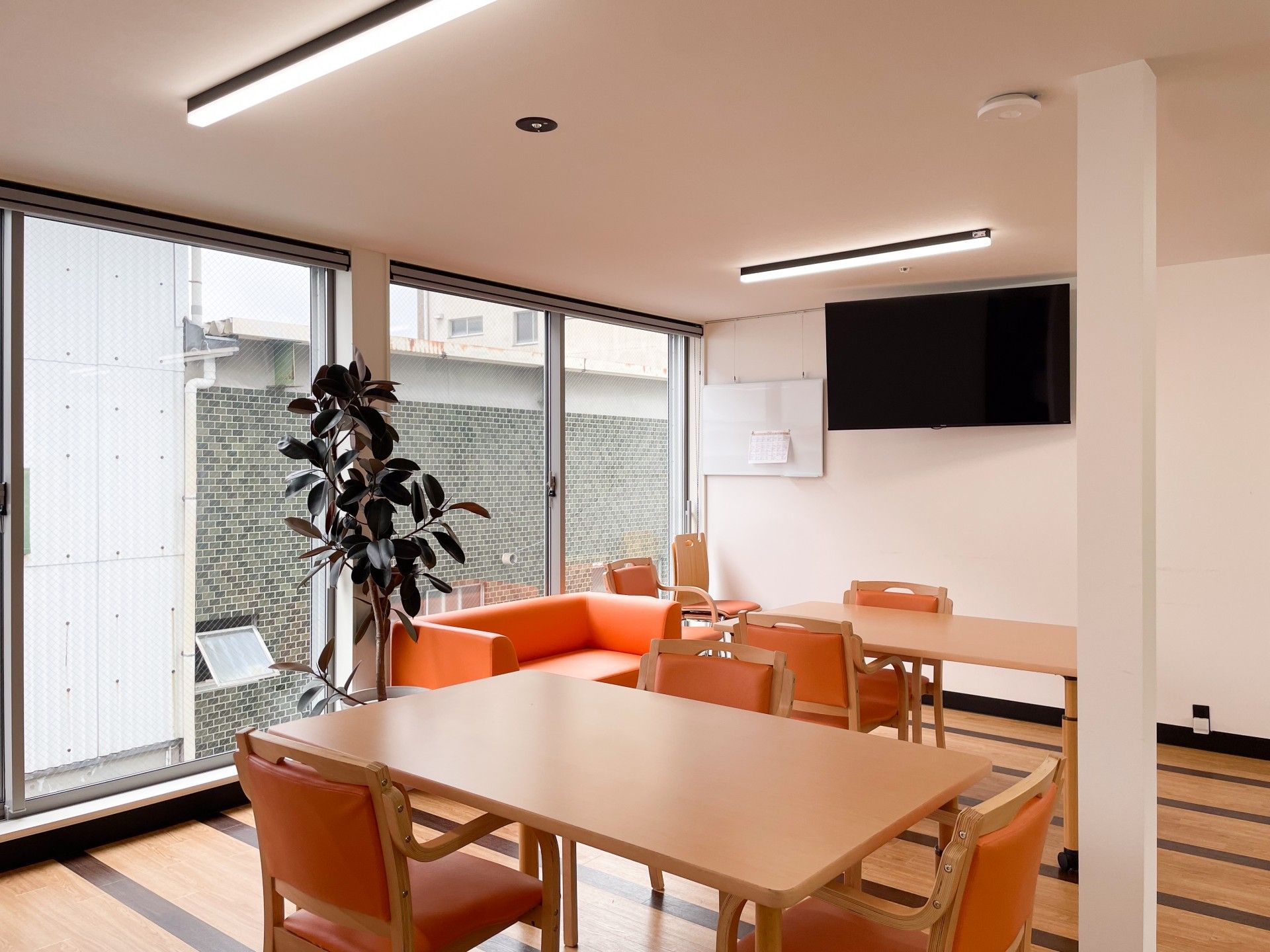 明るい共有スペース