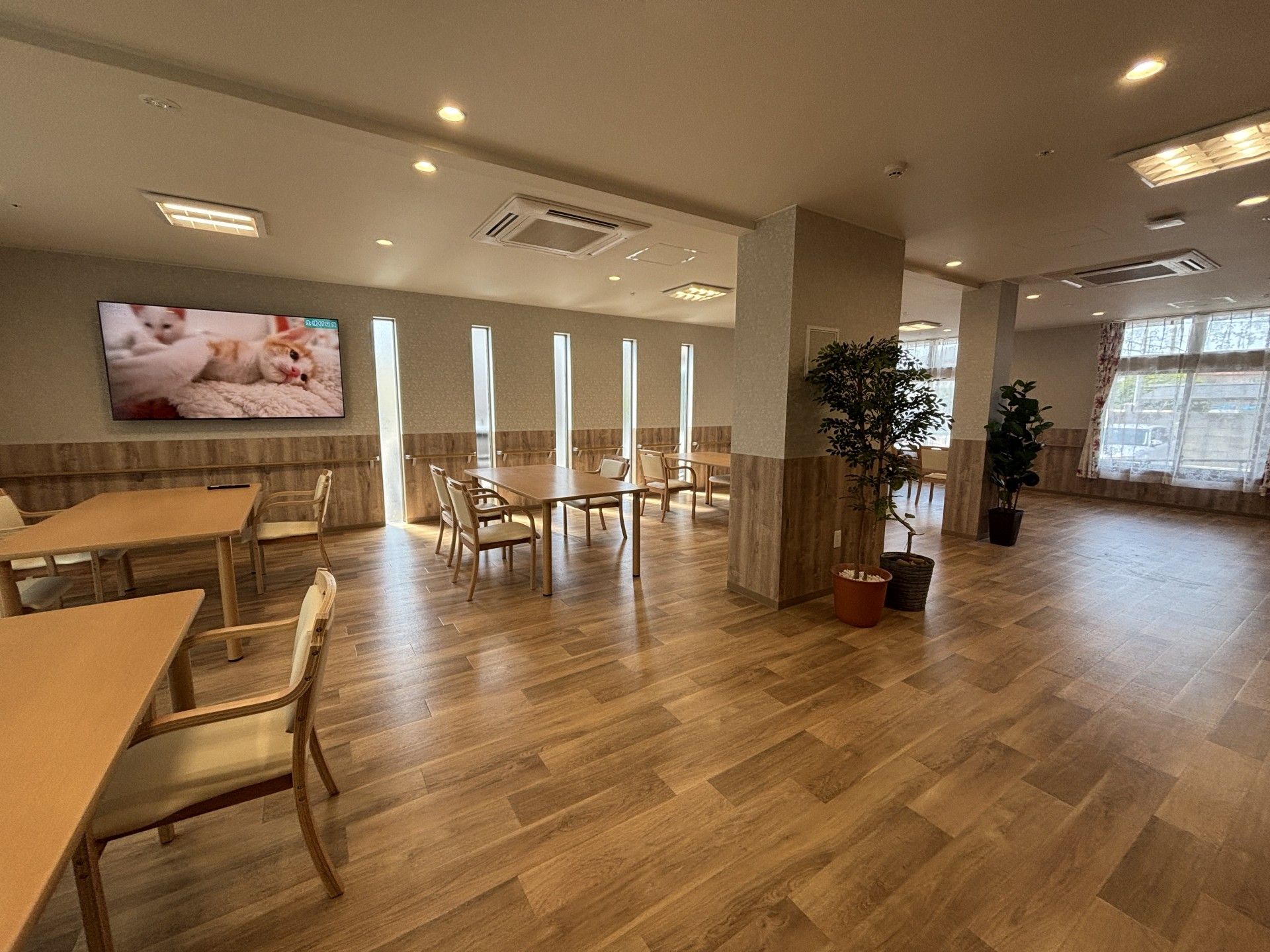 明るい共有スペース