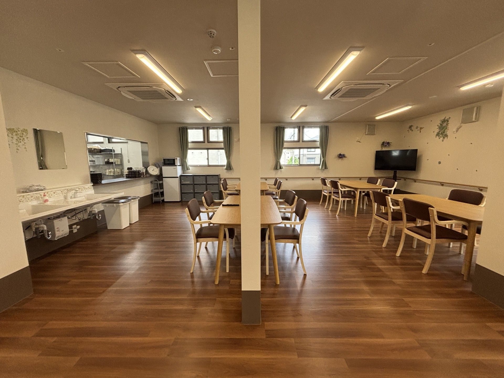 明るい共有スペース