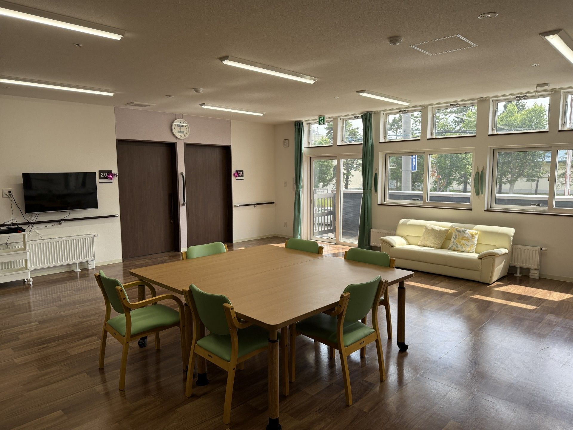 明るい共有スペース