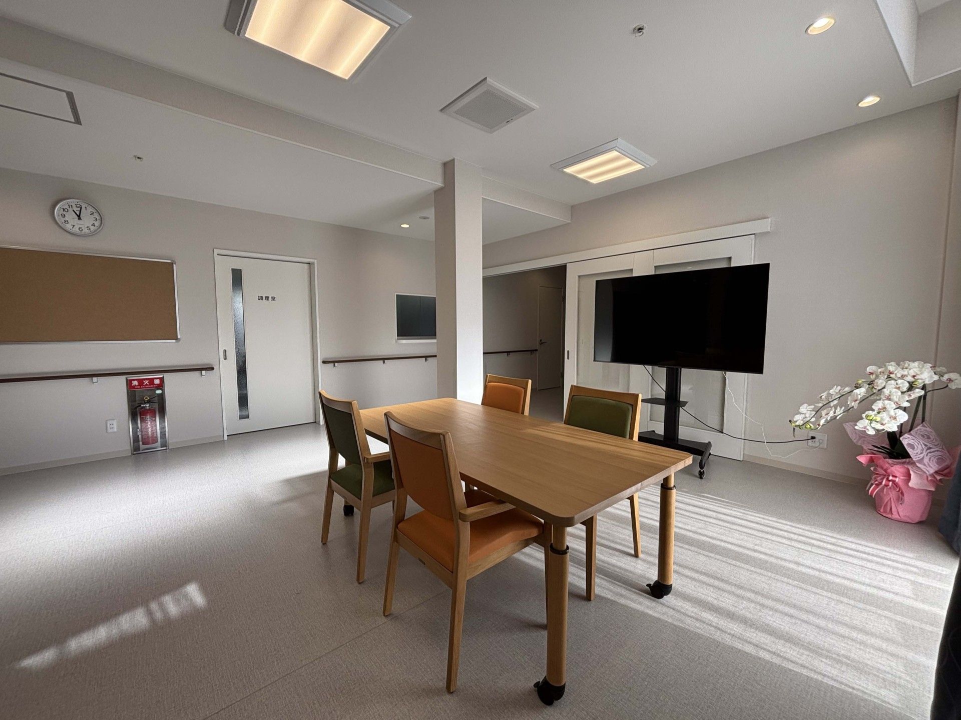 明るい共有スペース