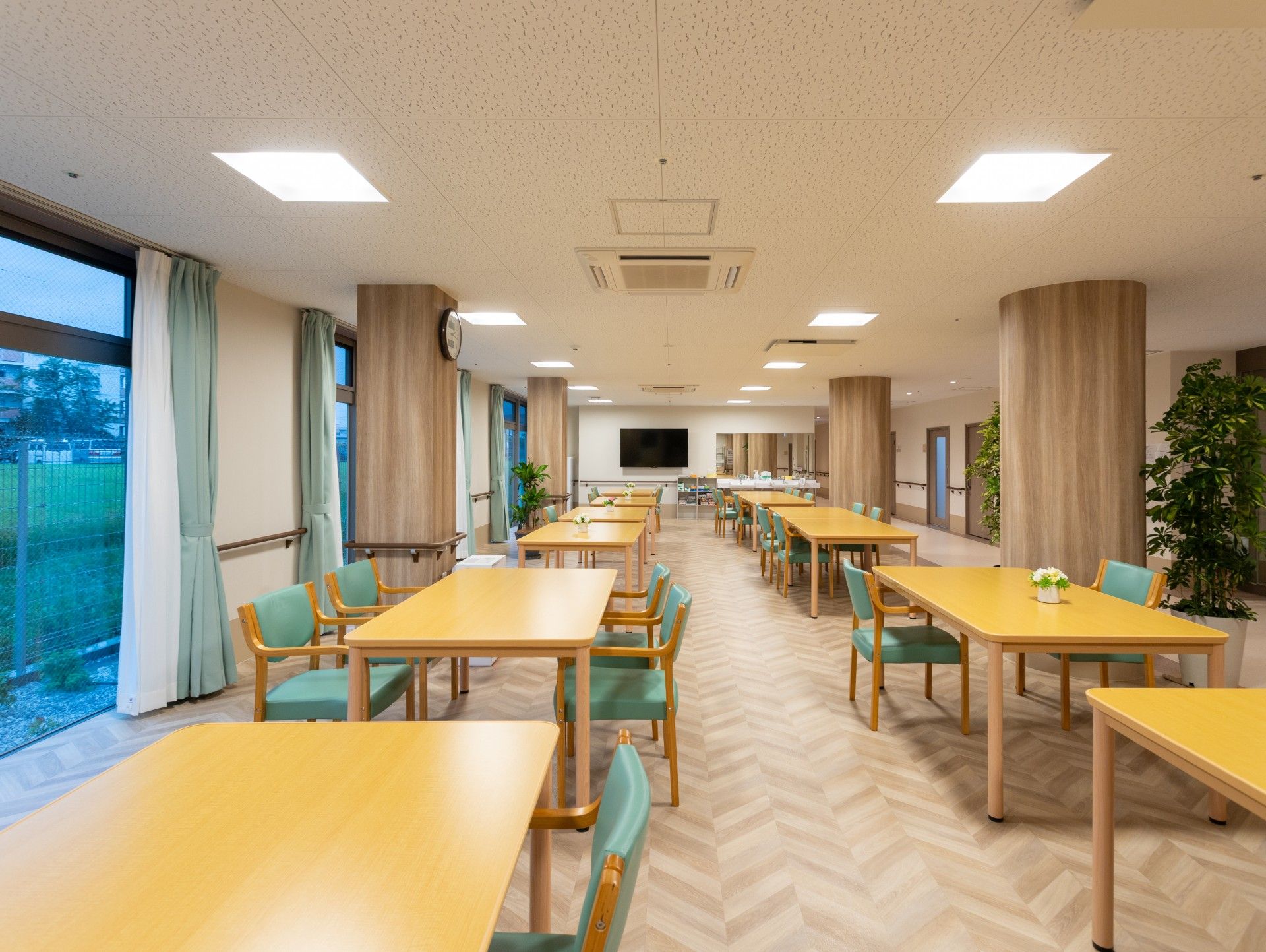 明るい共有スペース