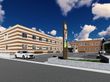 広い駐車場のある建物