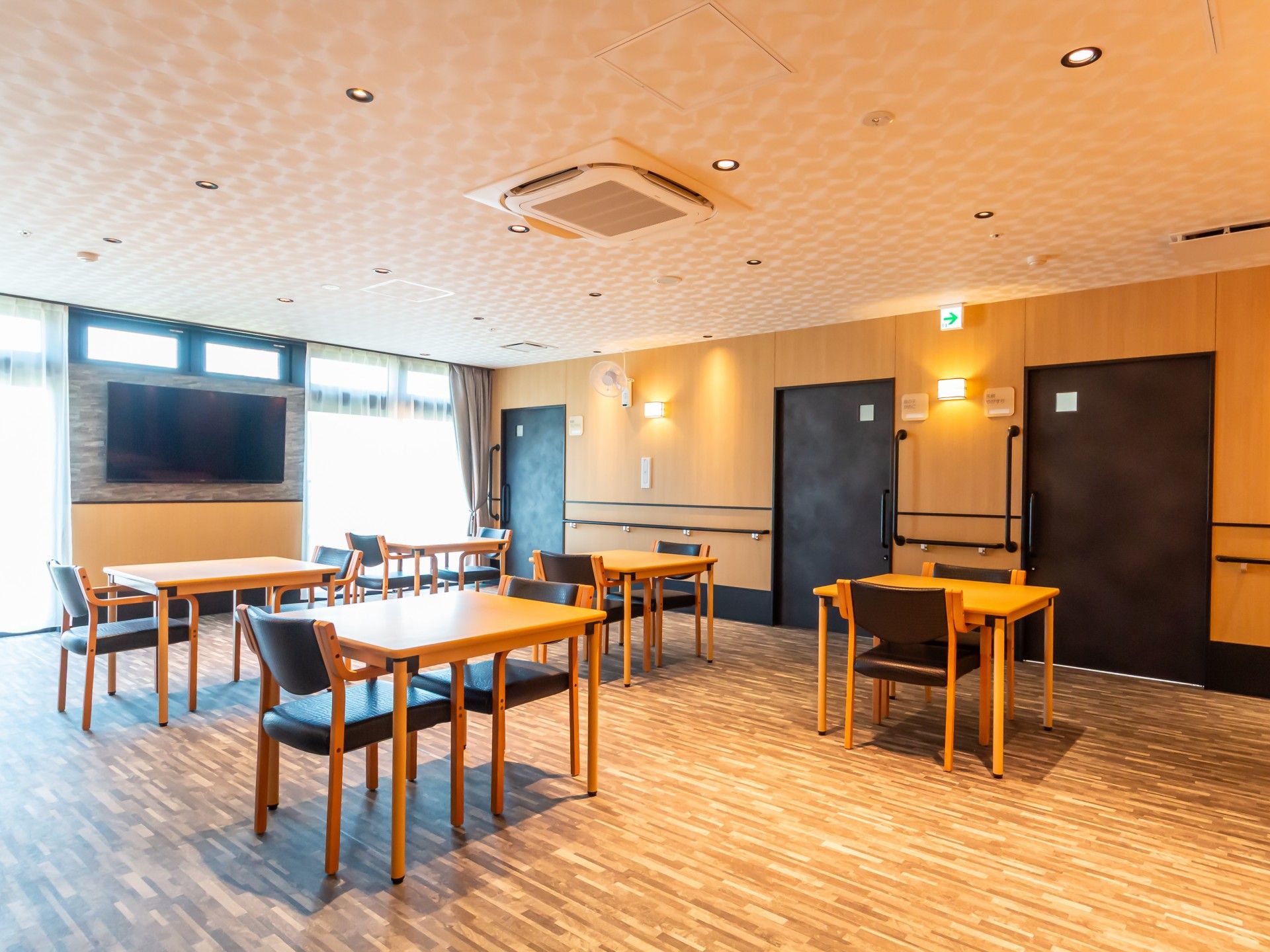 明るい共有スペース