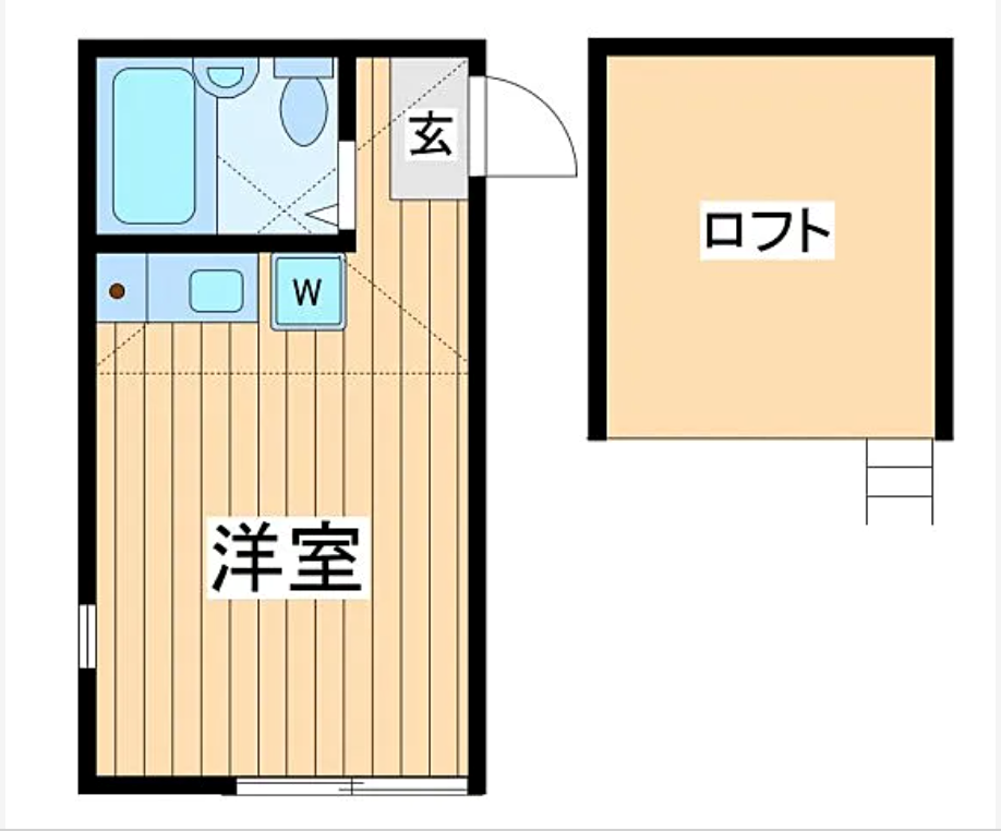 洋室とロフトの間取り図