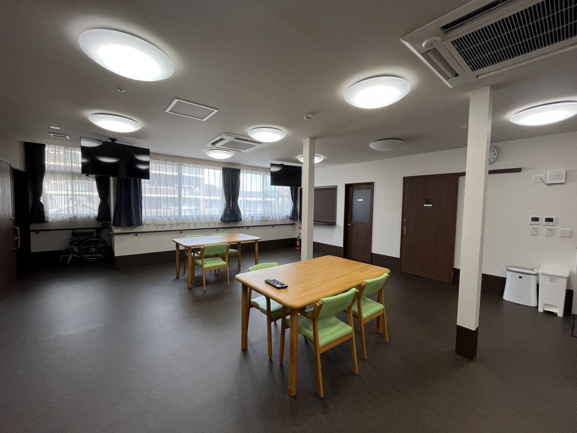 明るい共有スペース