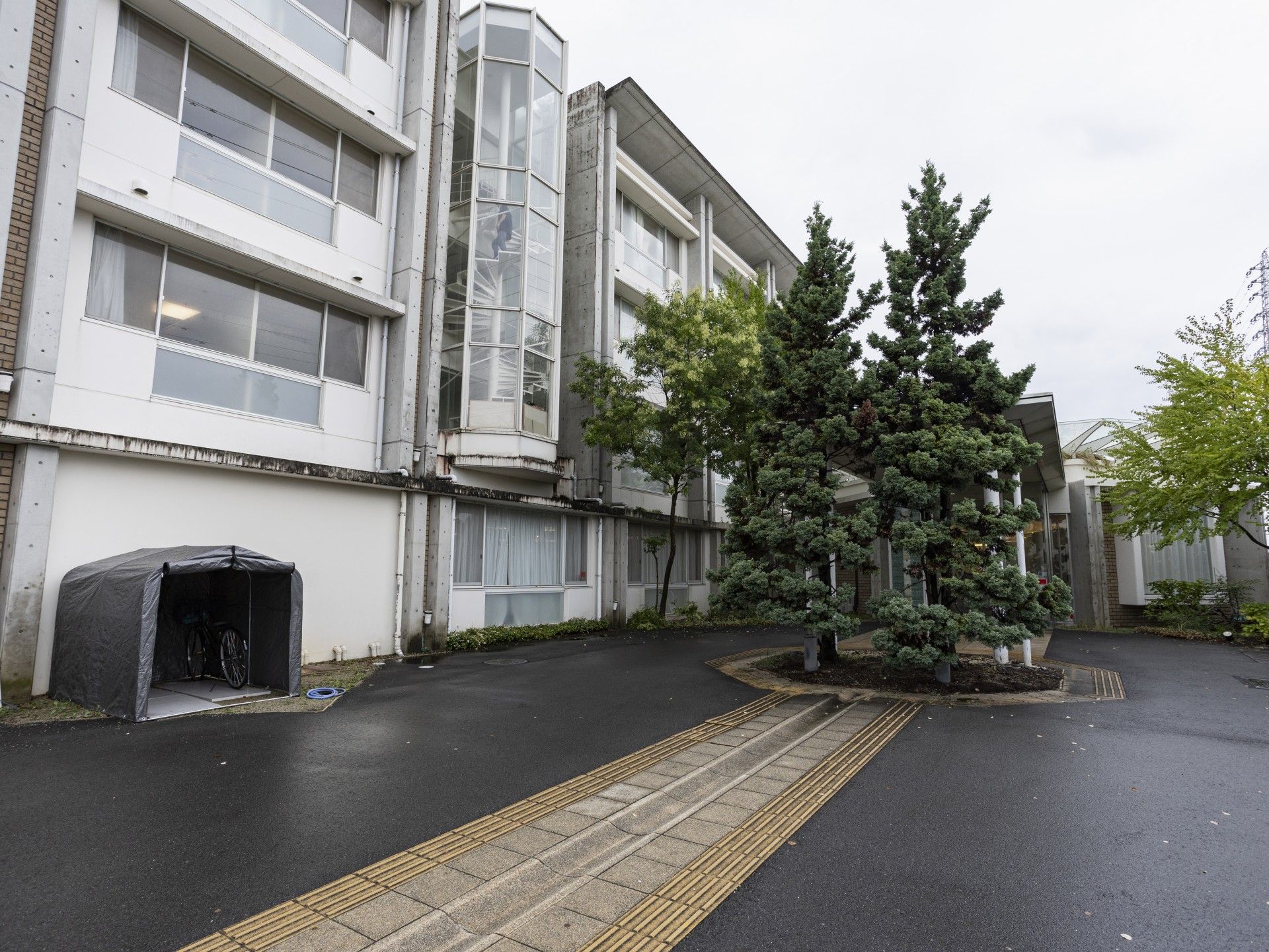 緑豊かな建物の外観