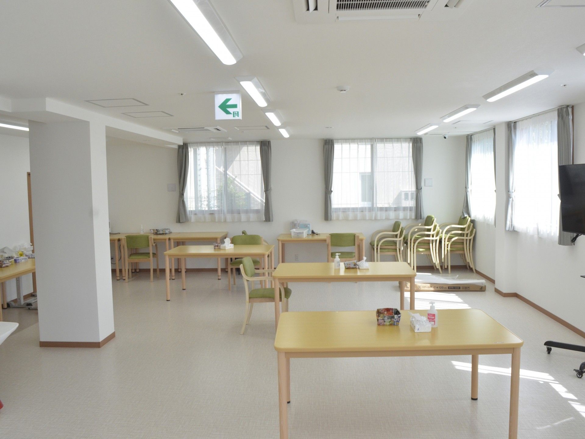 明るい共有スペース