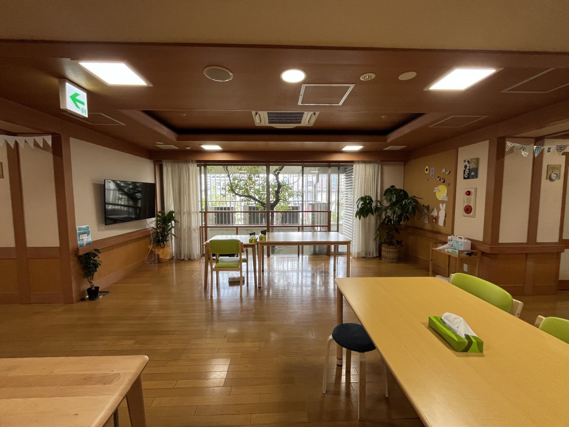 明るい共有スペース