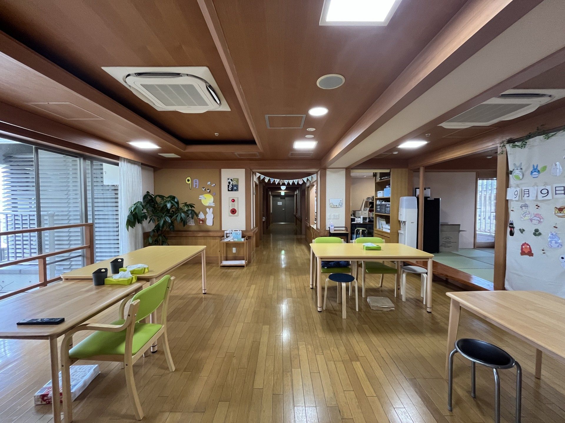 明るい共有スペース