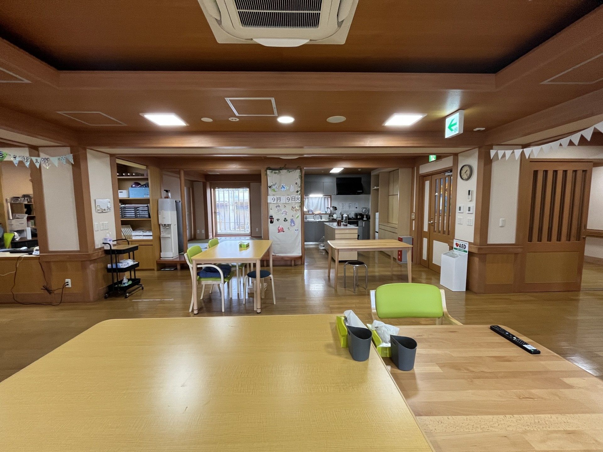 明るい共有スペース