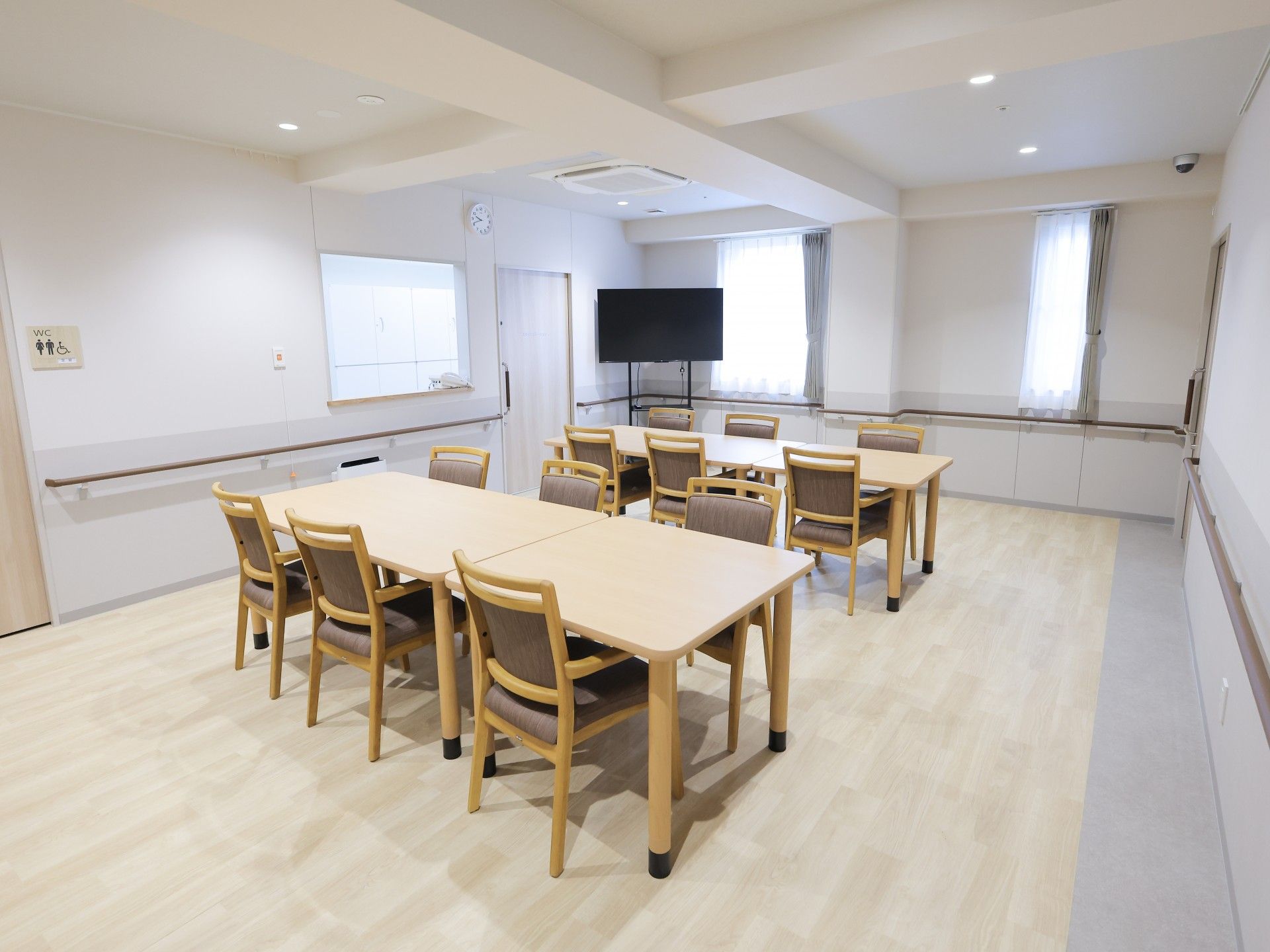 明るい共有スペース