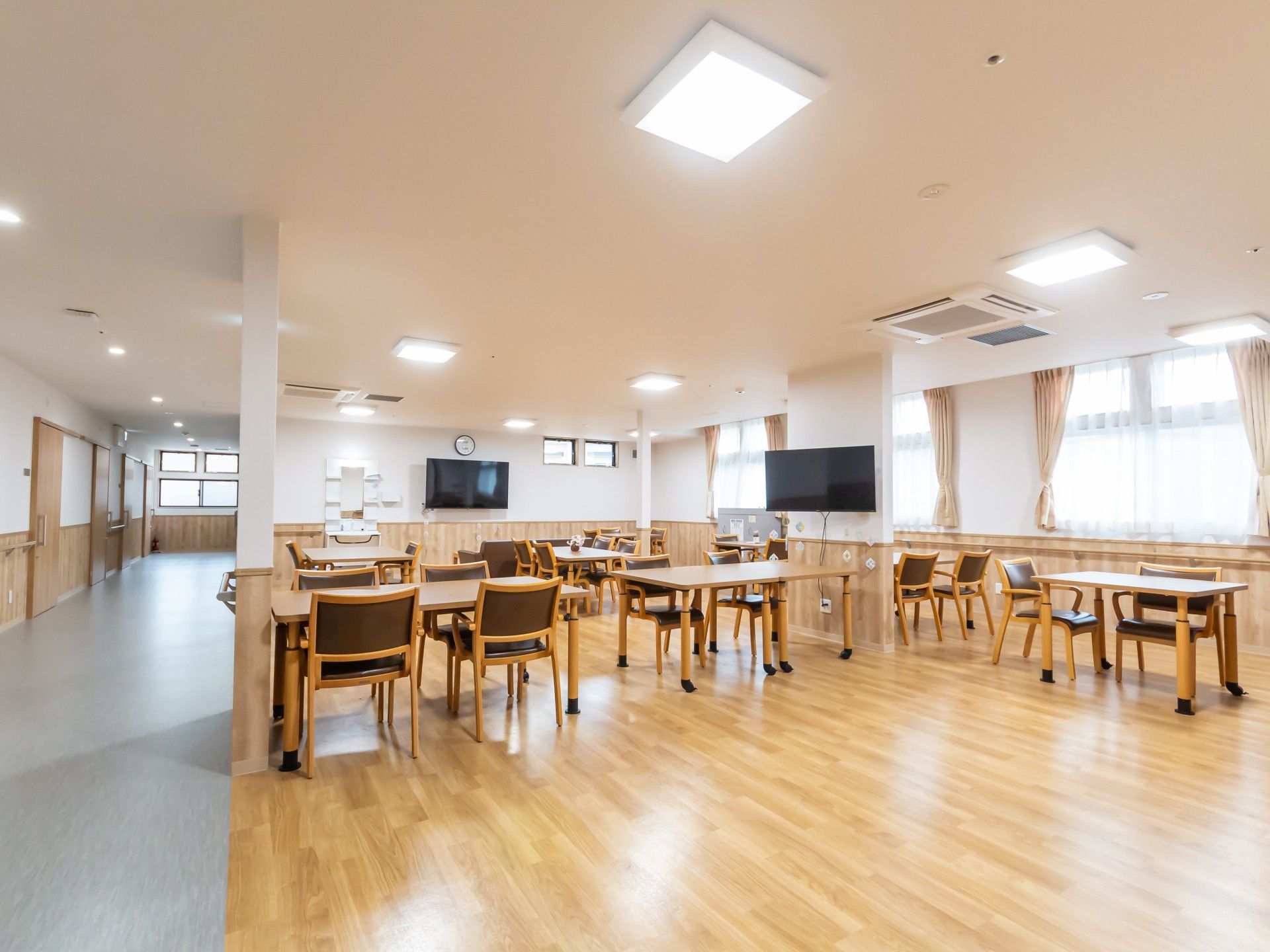 明るい共有スペース