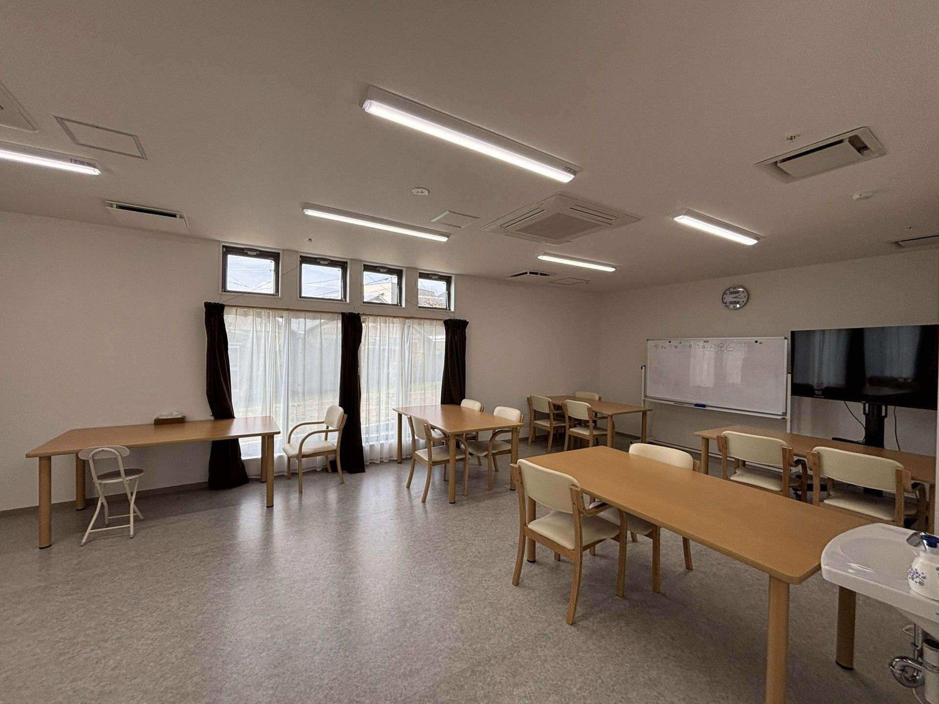 明るい共有スペース