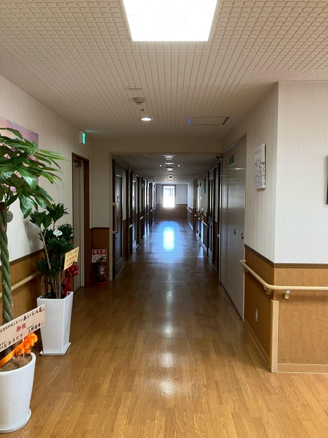 明るい廊下と部屋の入口