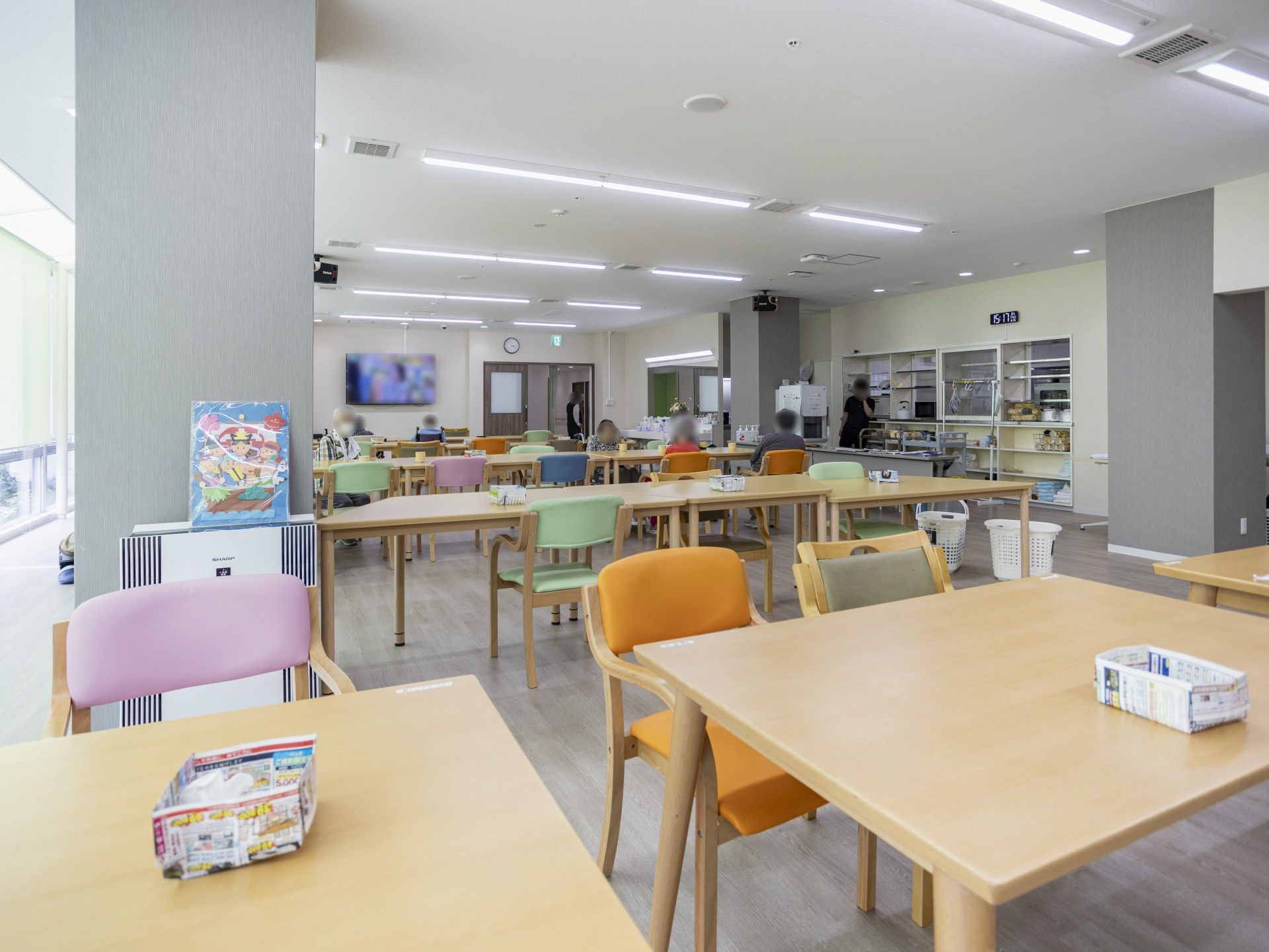 明るい共有スペース