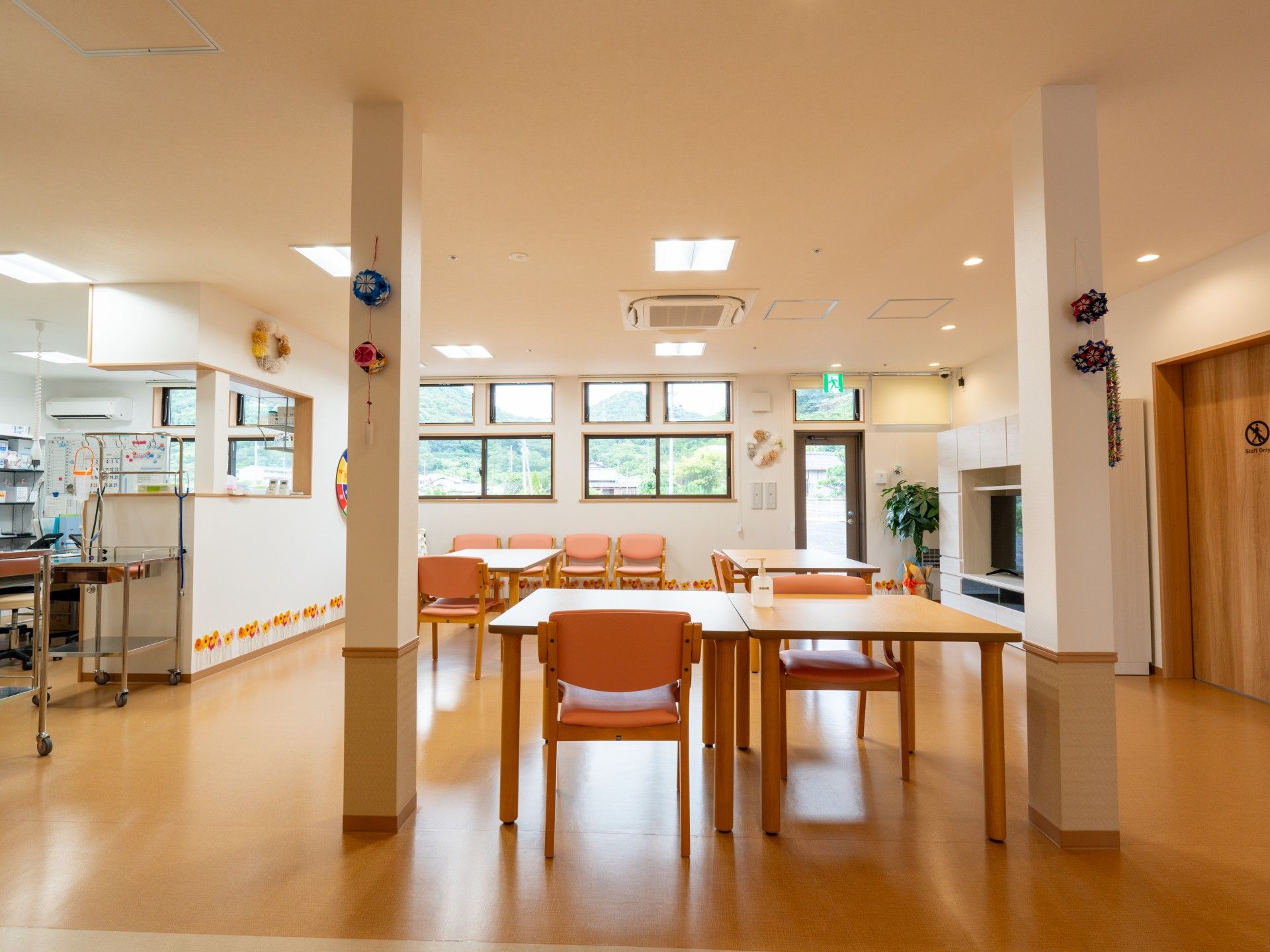 明るい共有スペース