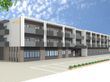 広い駐車場のある建物