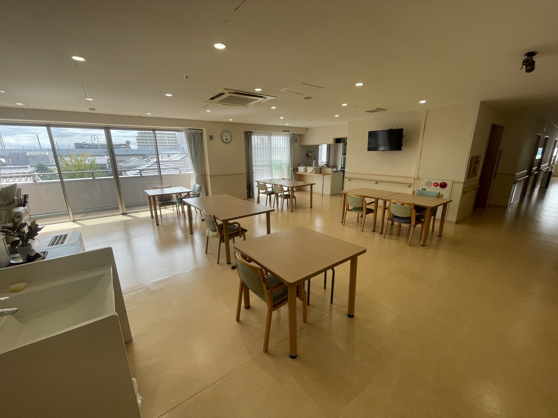 明るい共有スペース