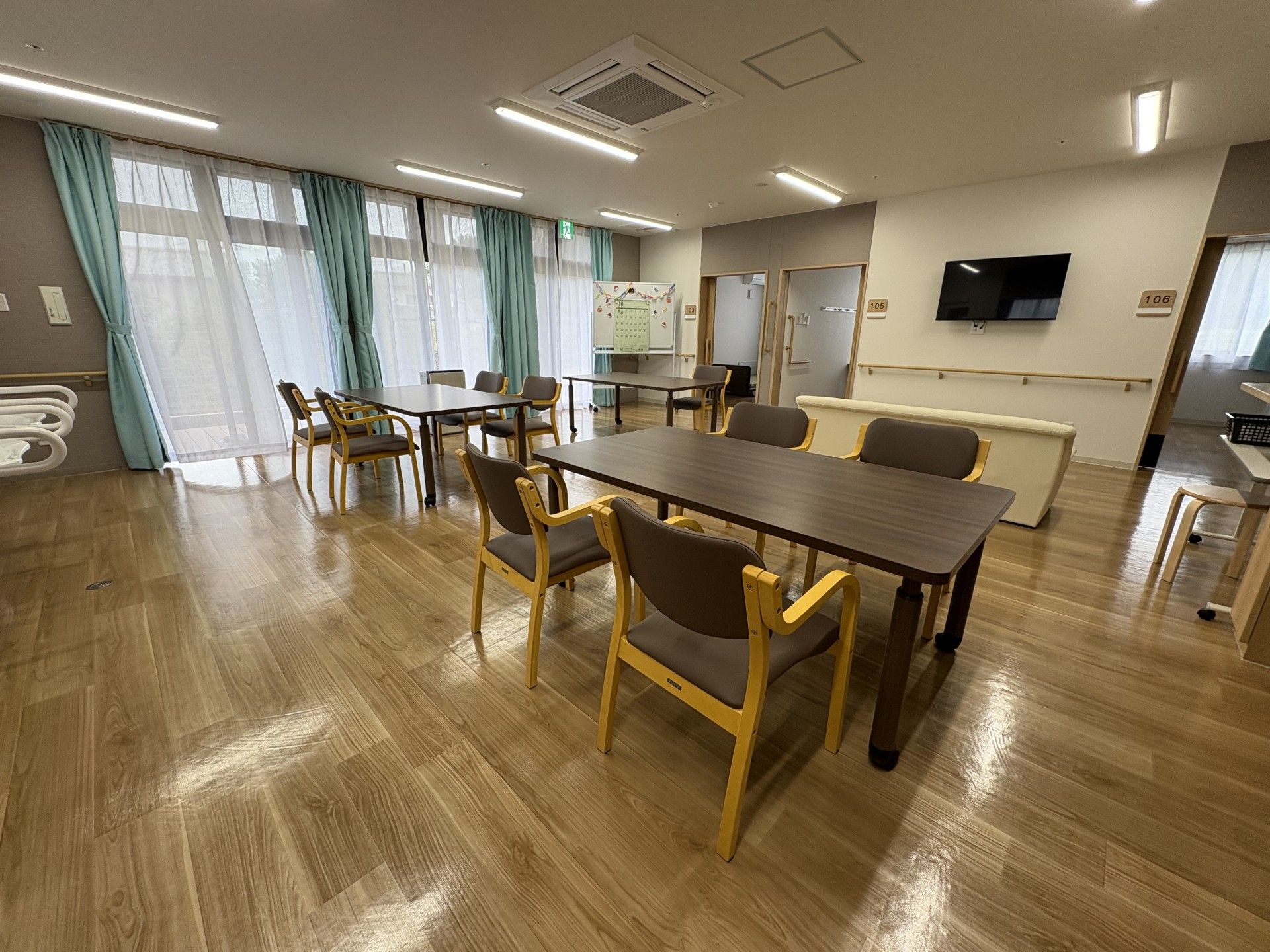 明るい共有スペース