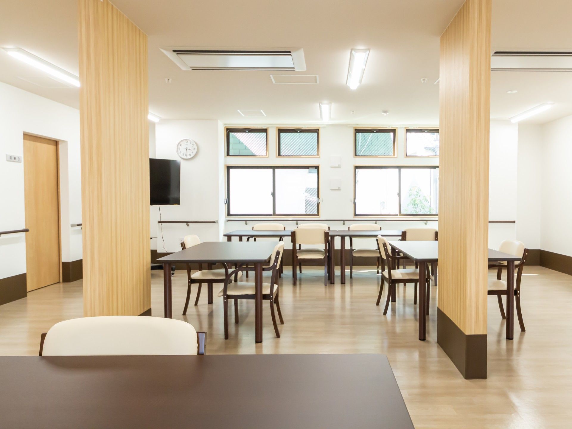 明るい共有スペース