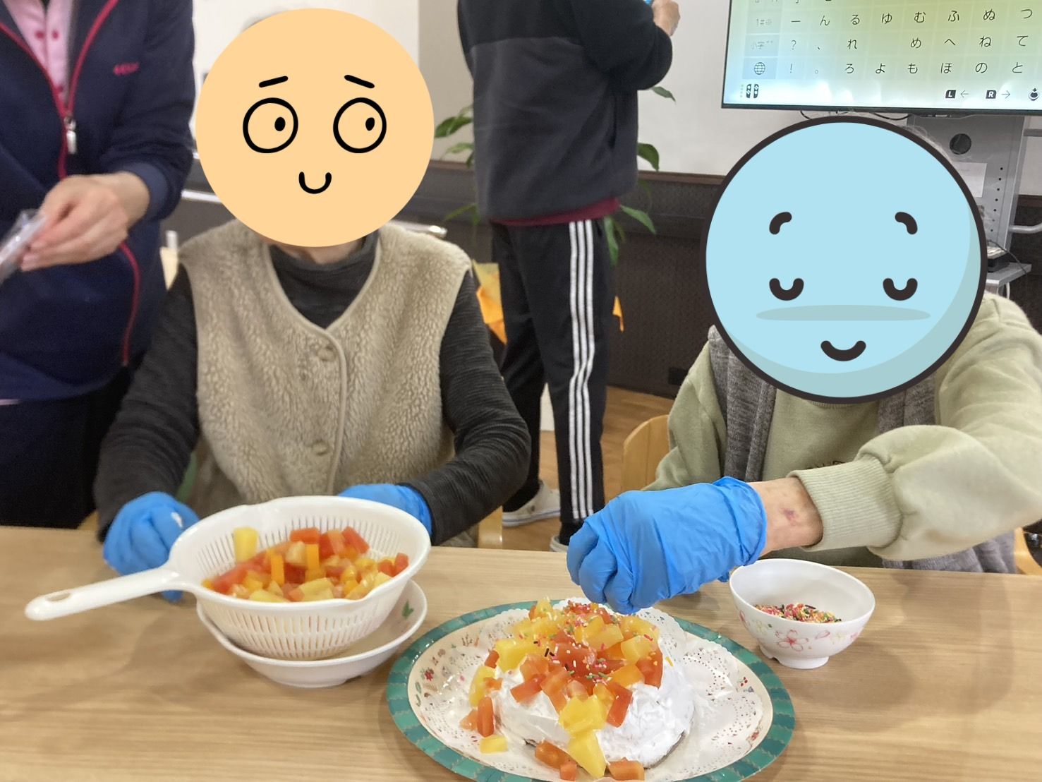 楽しいお菓子作りの様子