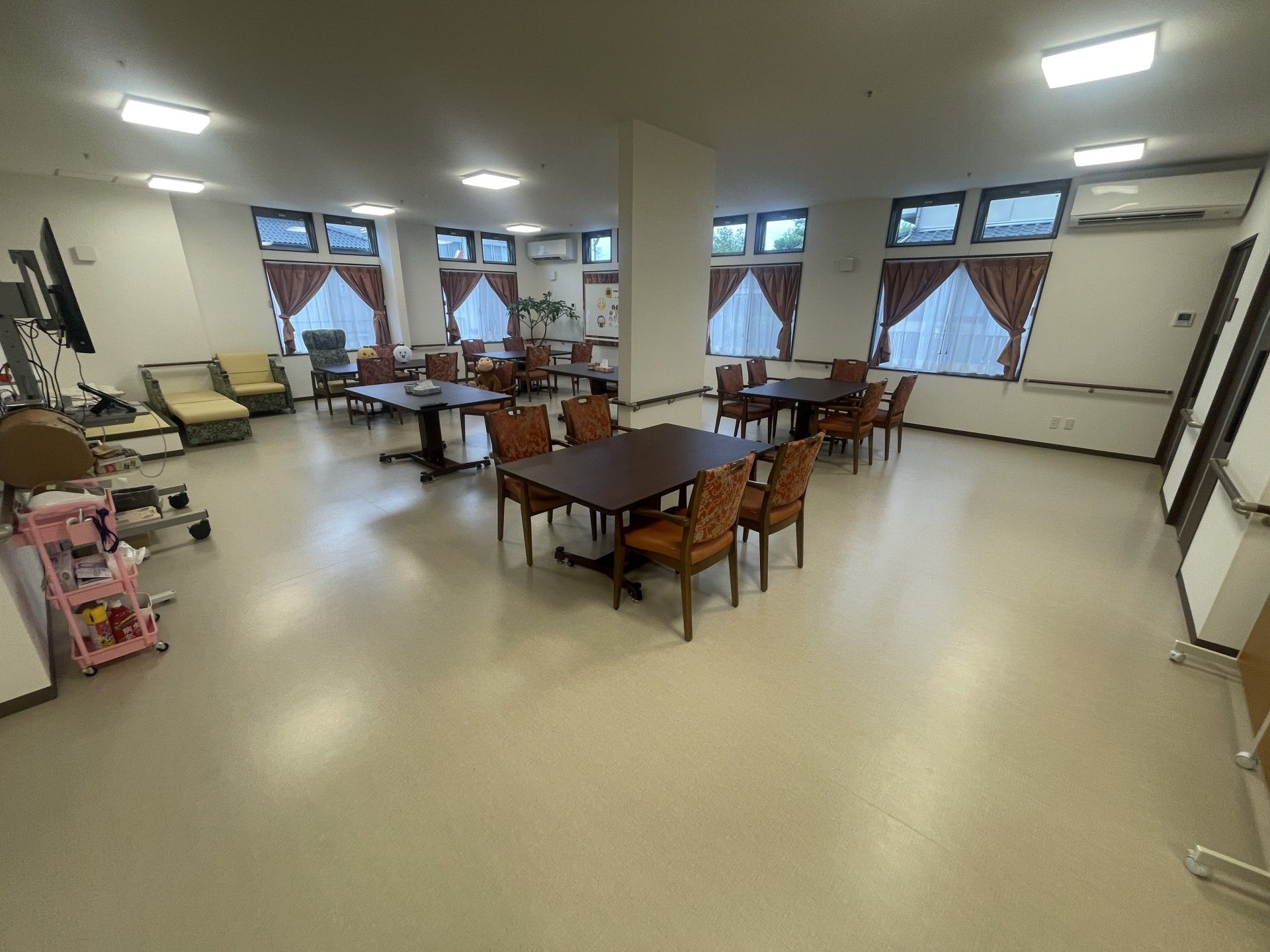 明るい共有スペース