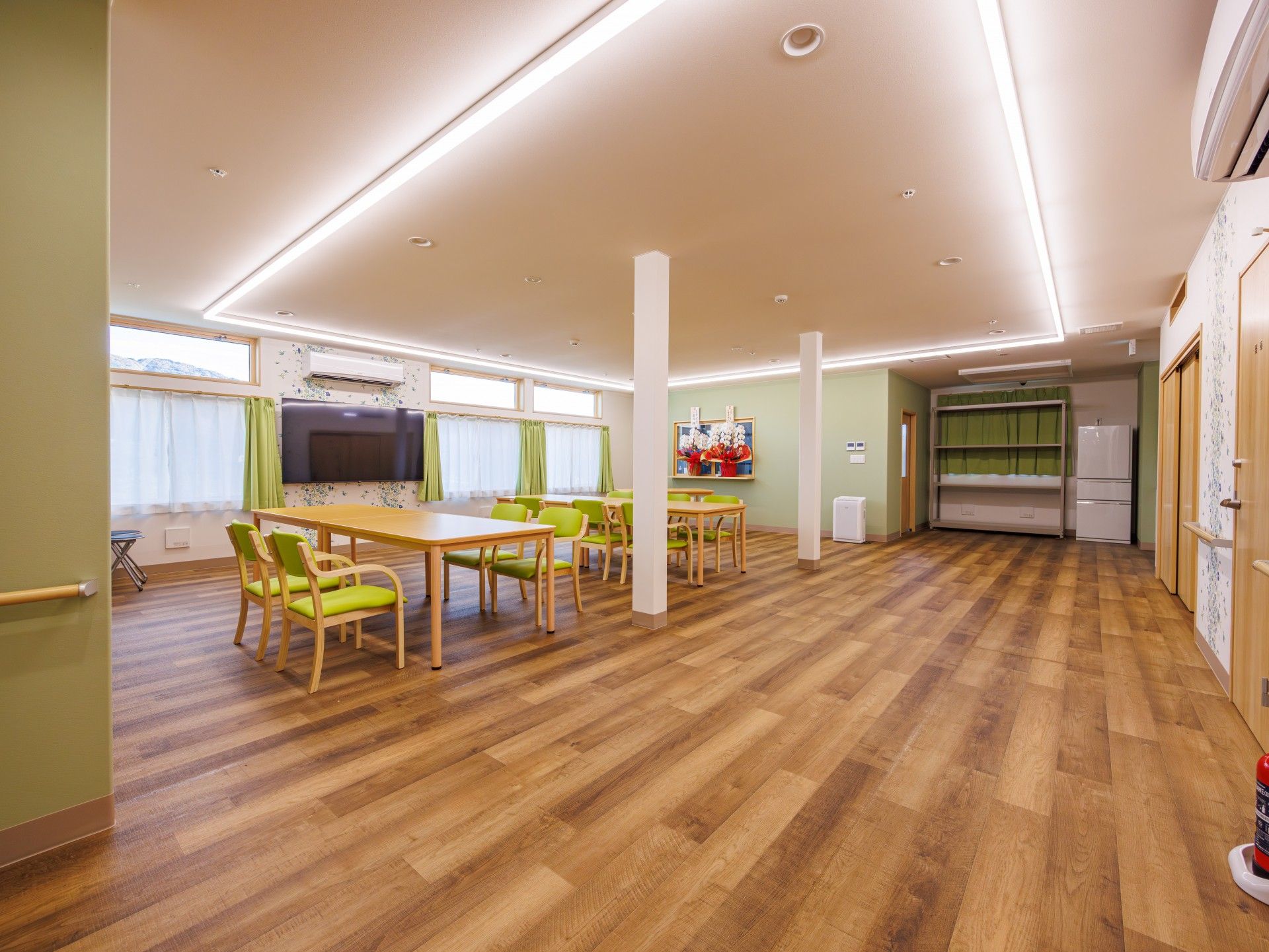 明るい共有スペース