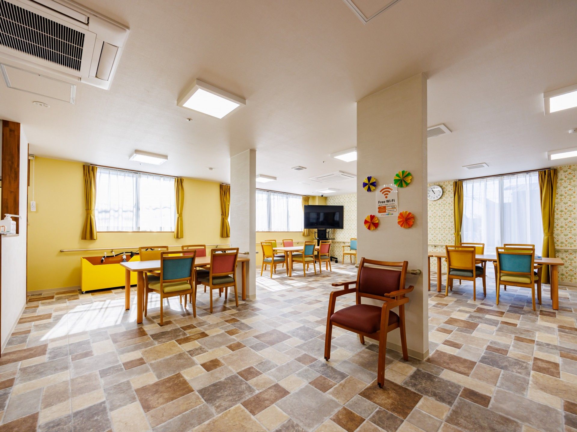 明るい共有スペース