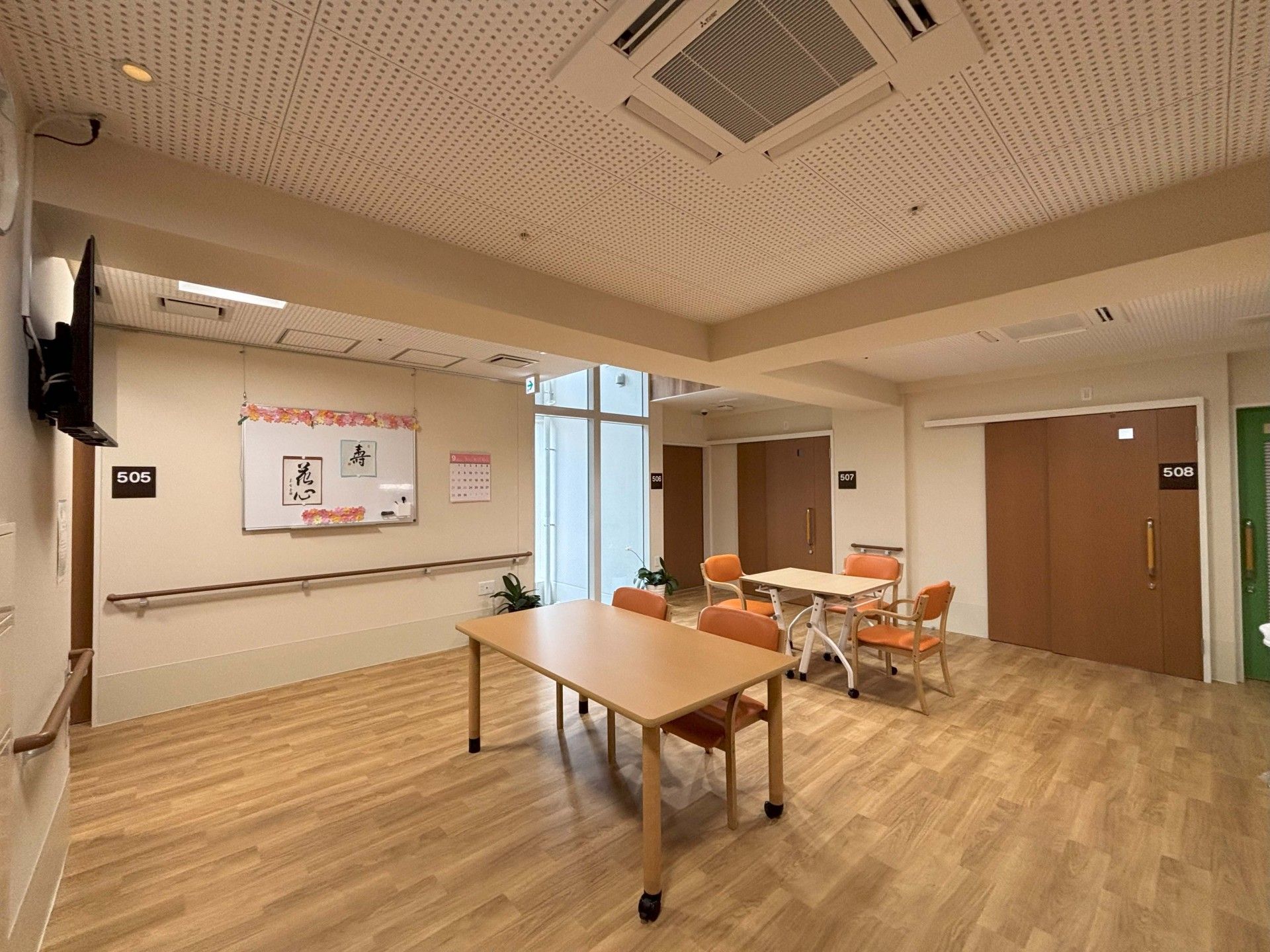 明るい共有スペース