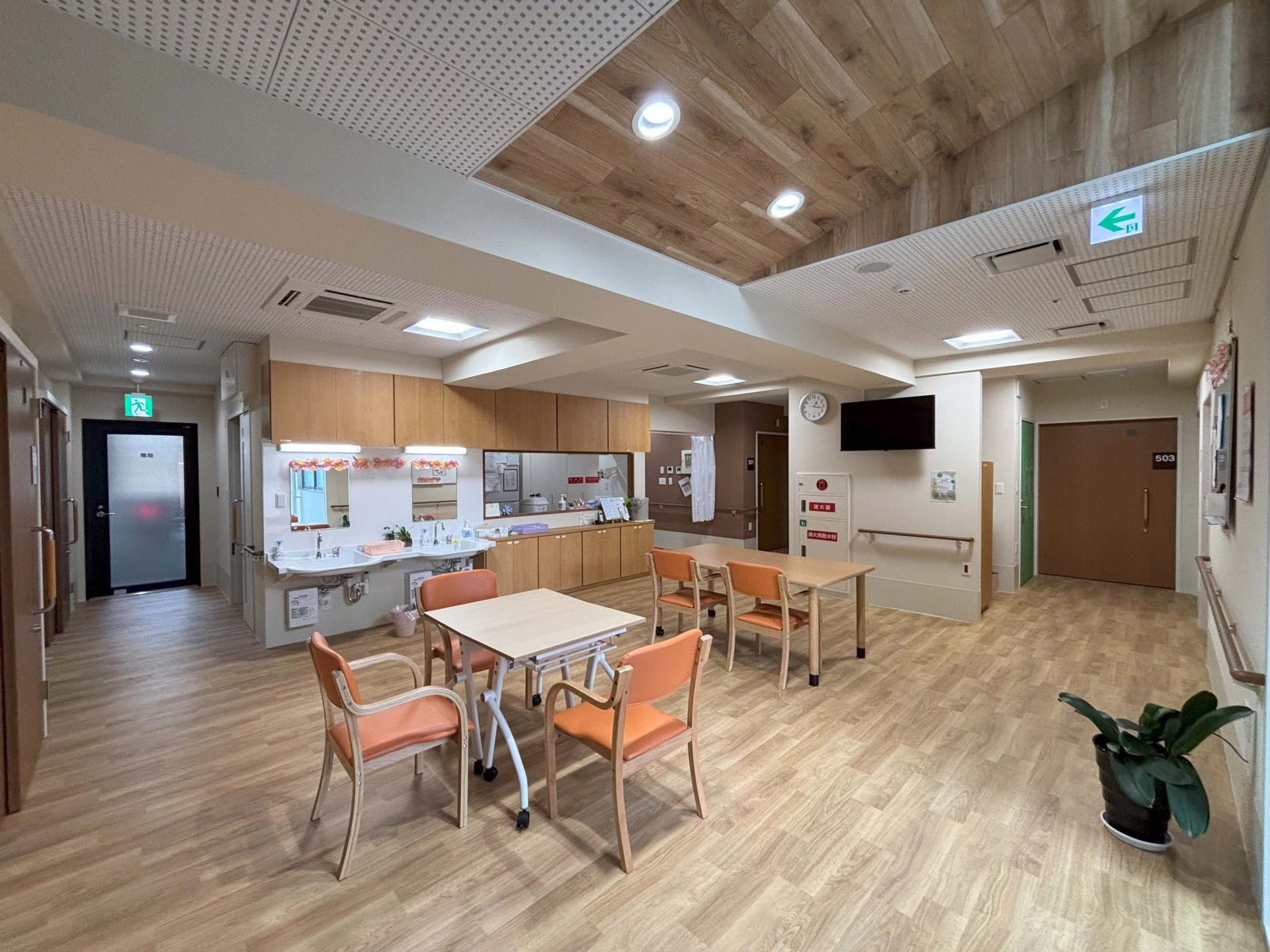 明るい共有スペース