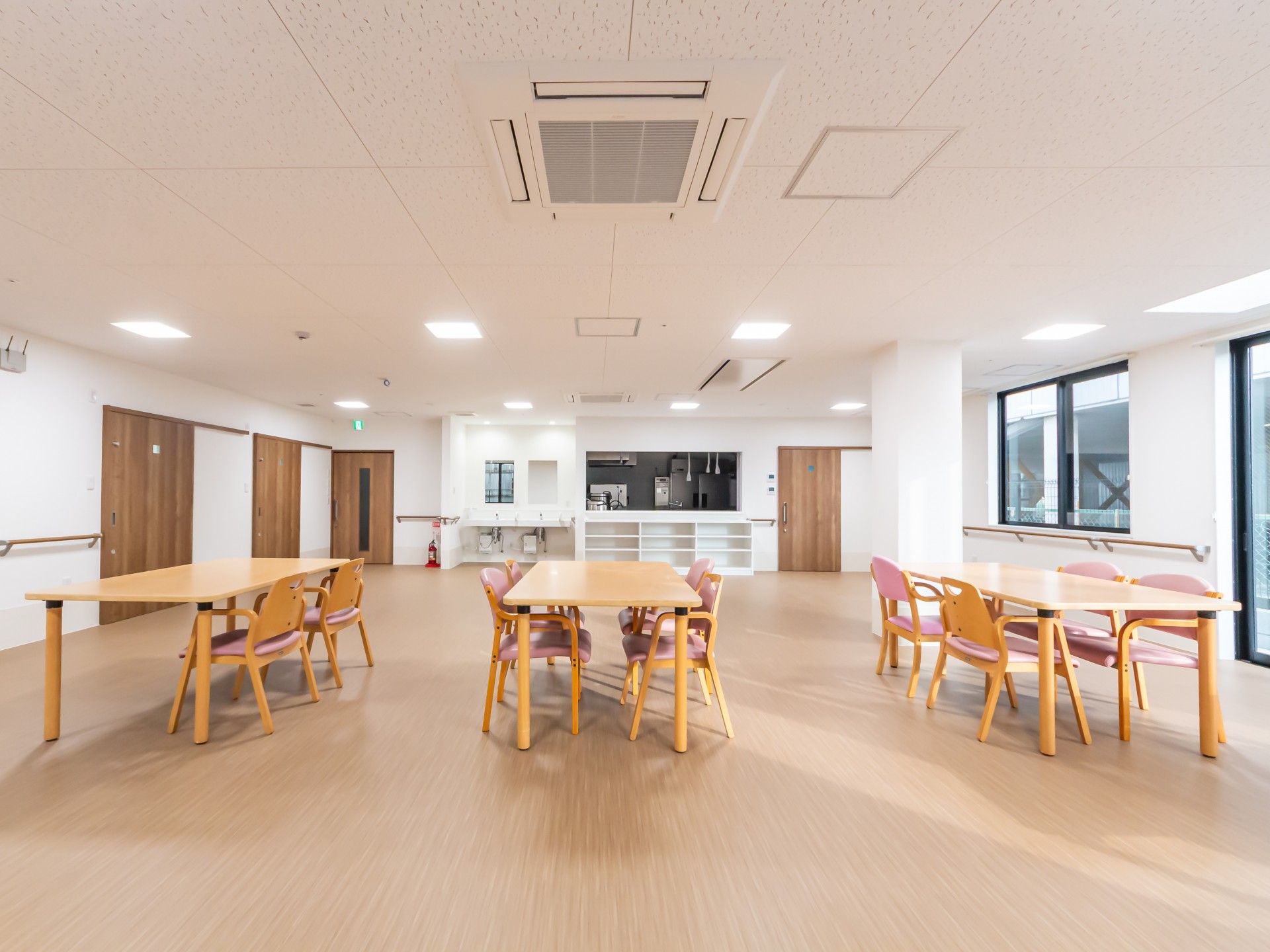 明るい共有スペース