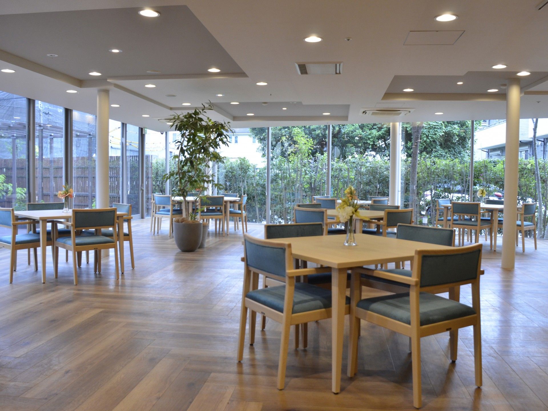 自然光が差し込む広間