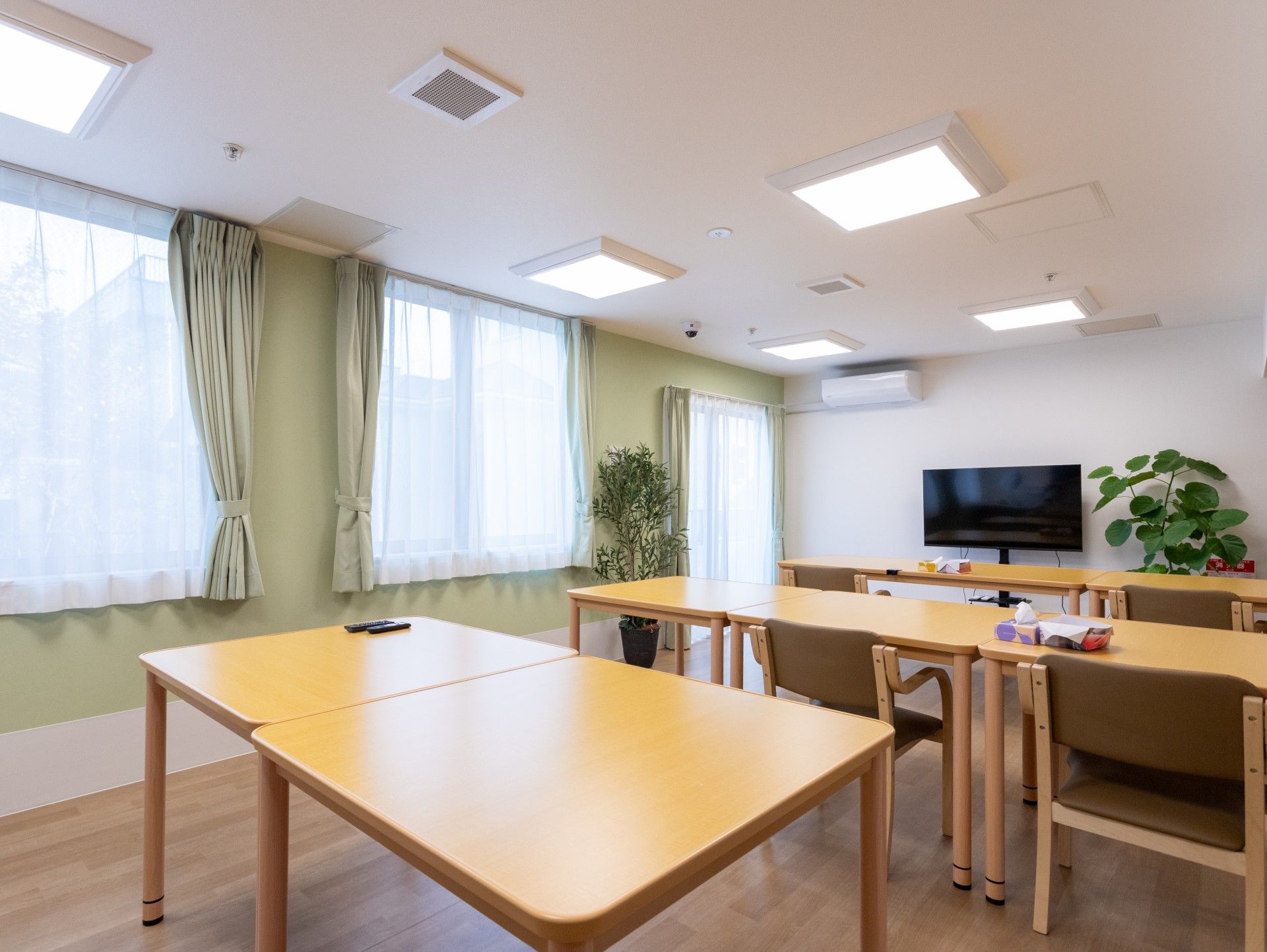 明るい共有スペース