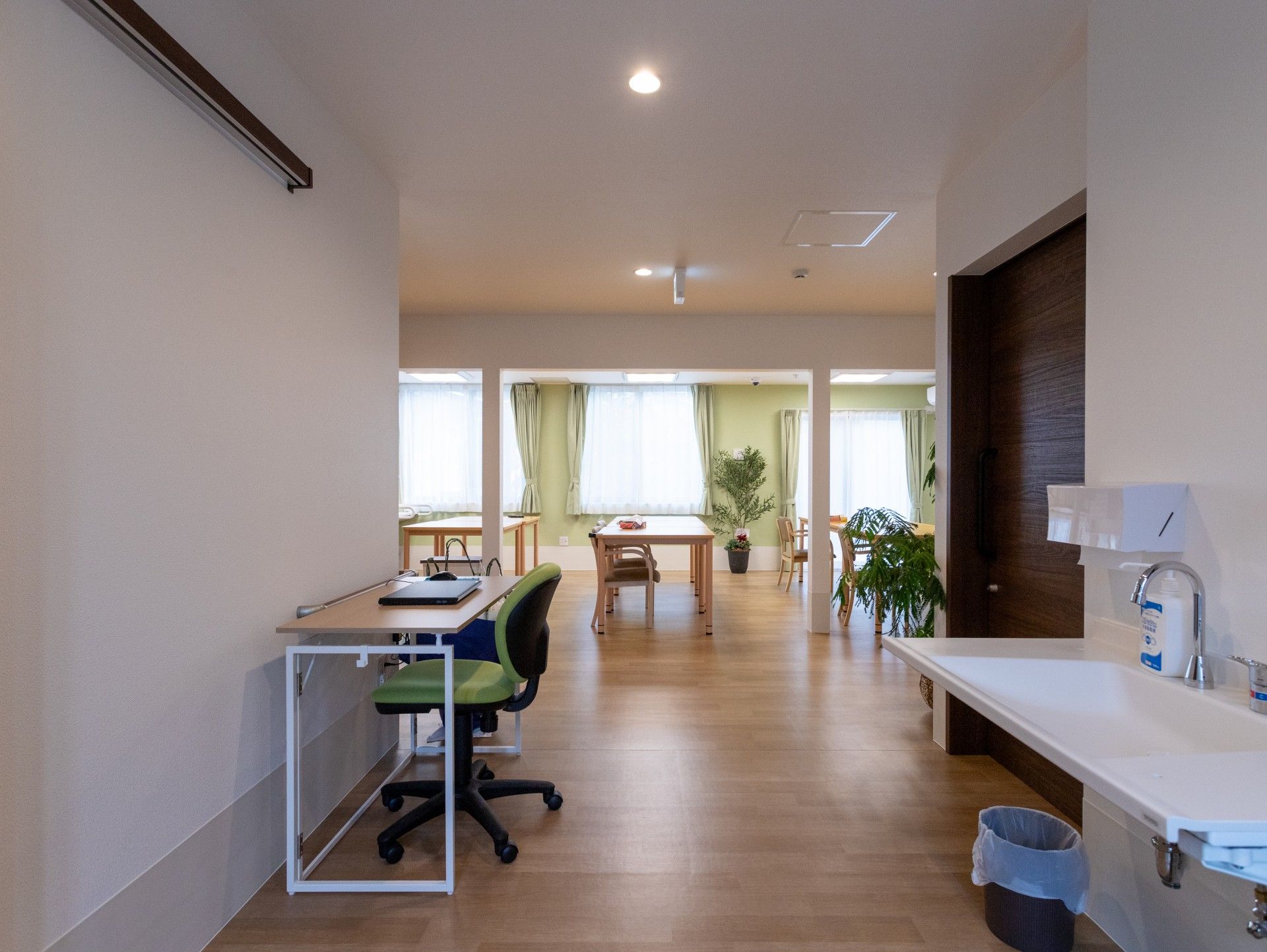 明るい共有スペース