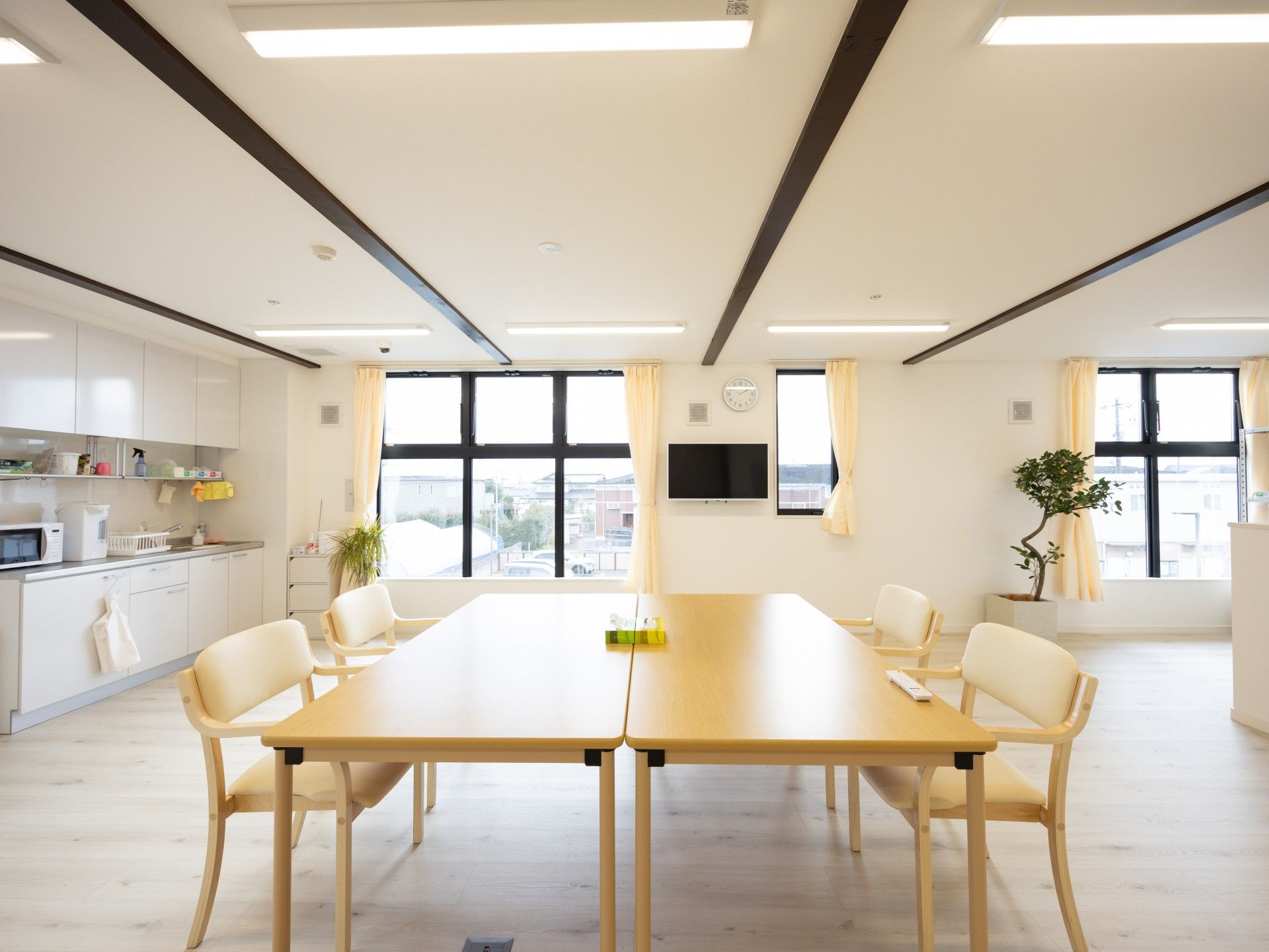 明るい共有スペース
