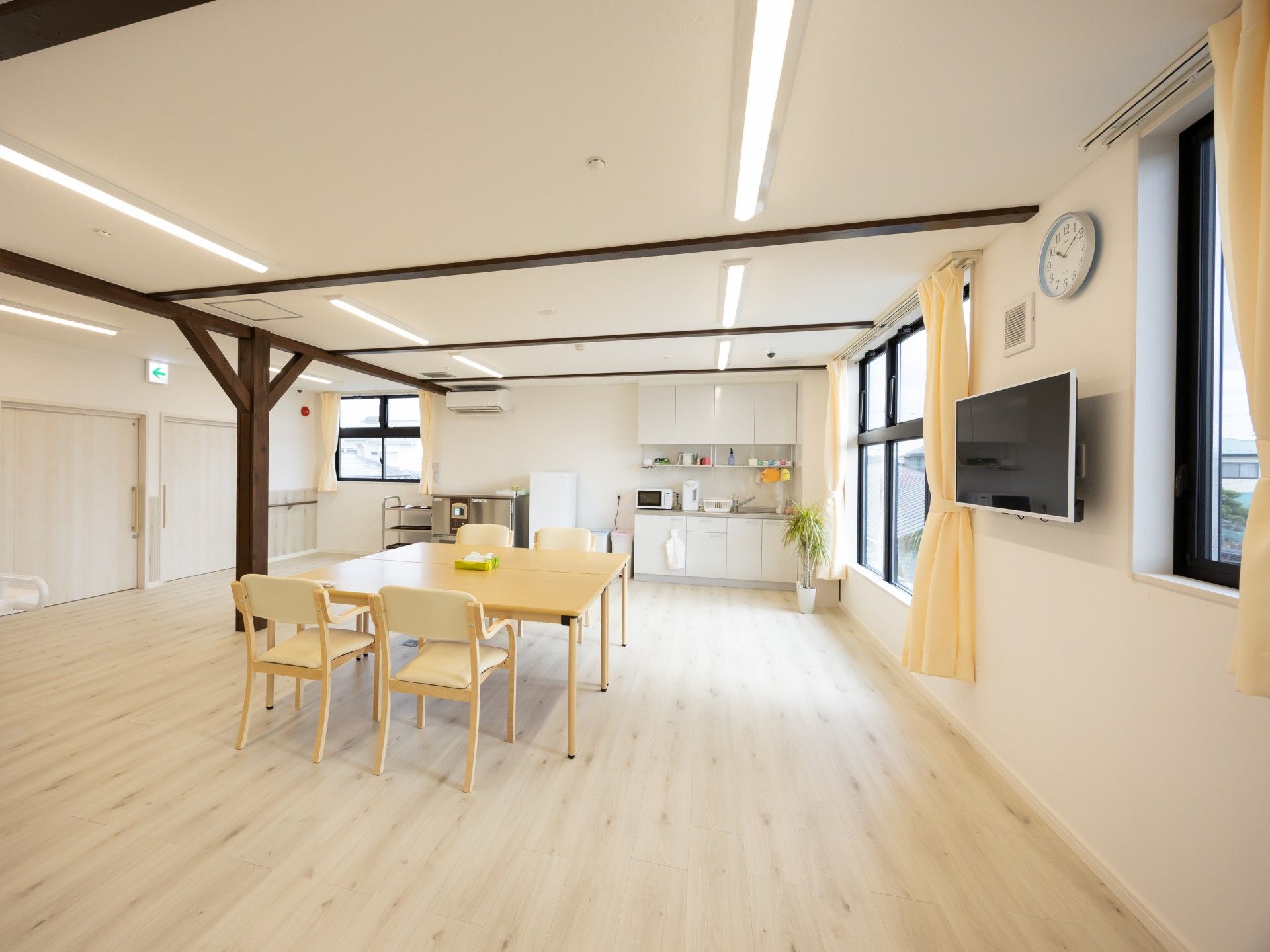 明るい共有スペース