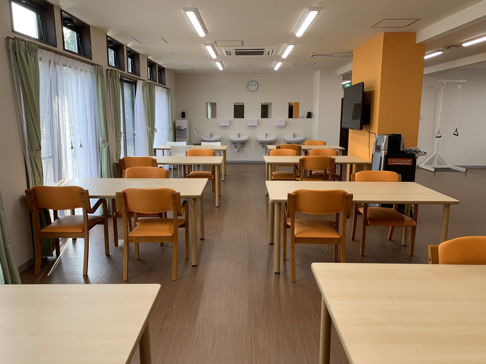 明るい共有スペース