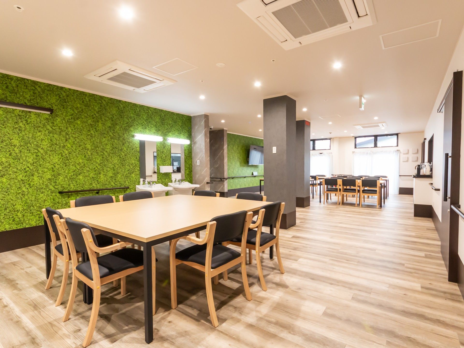 明るい共有スペース