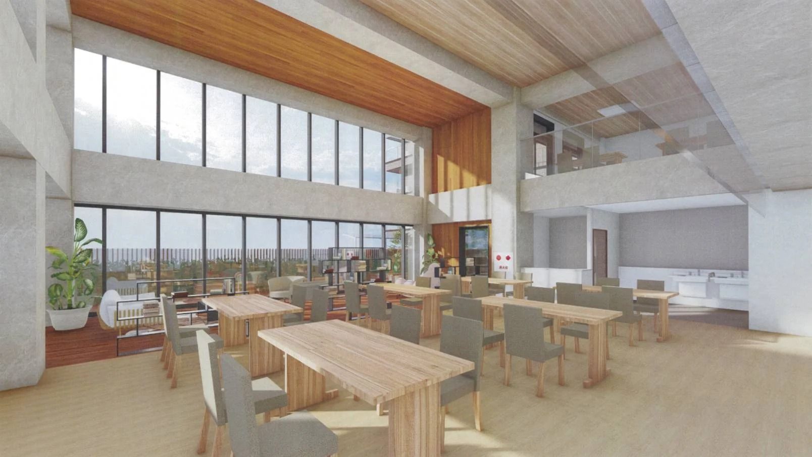 大きな窓のある広間