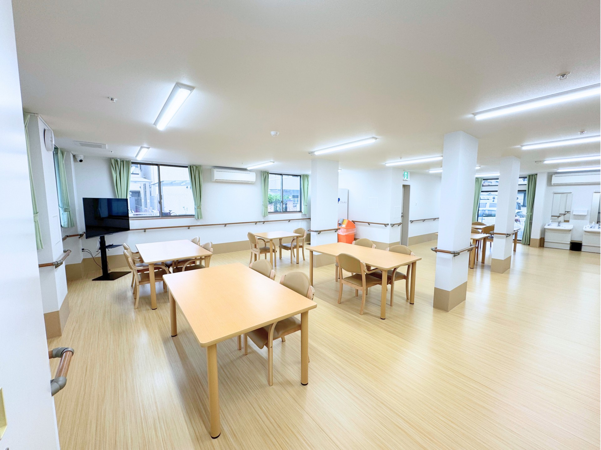 明るい共有スペース