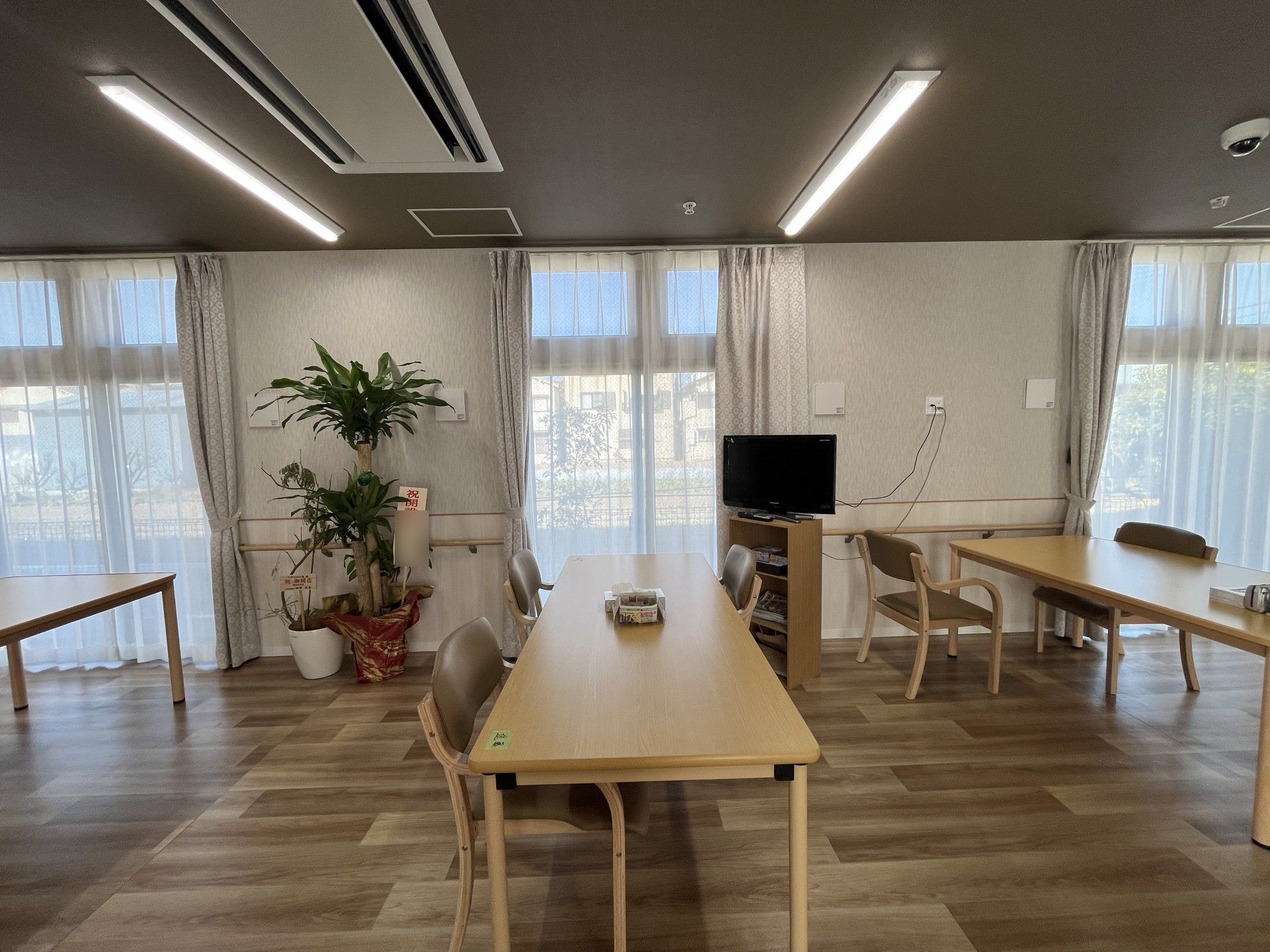 明るい共有スペース