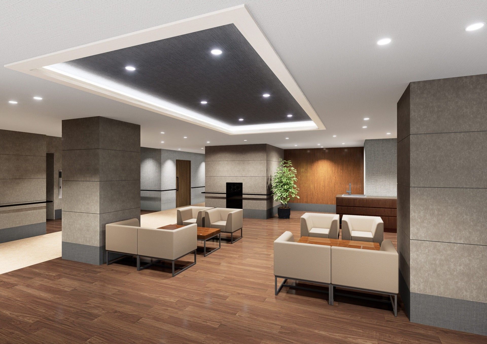 落ち着いた雰囲気のロビー