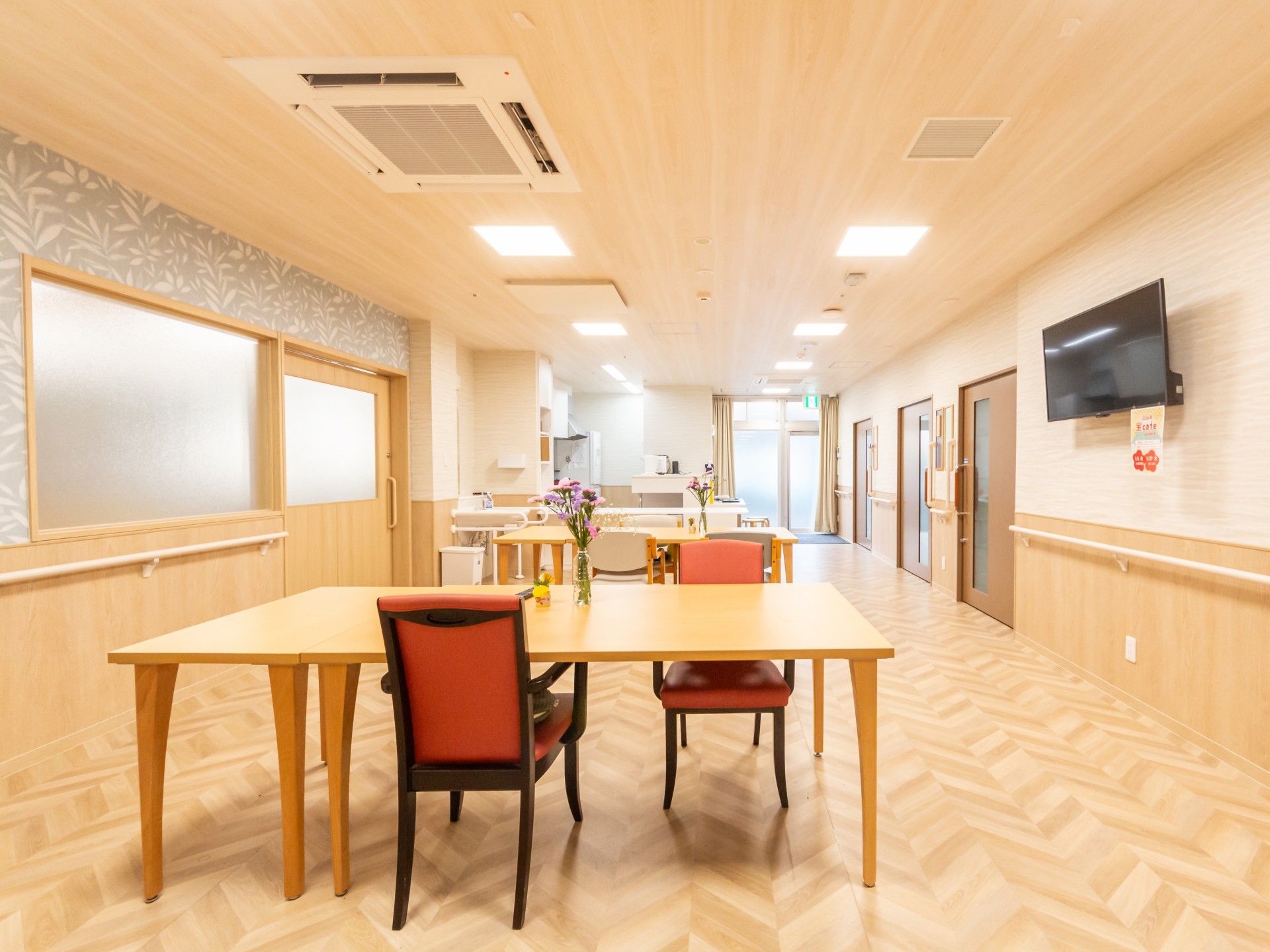 明るい共有スペース