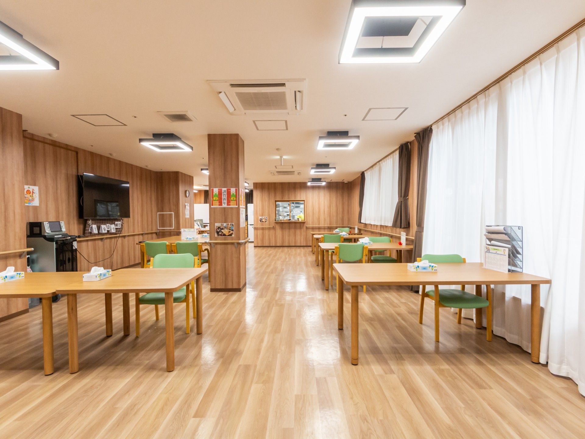 明るい共有スペース