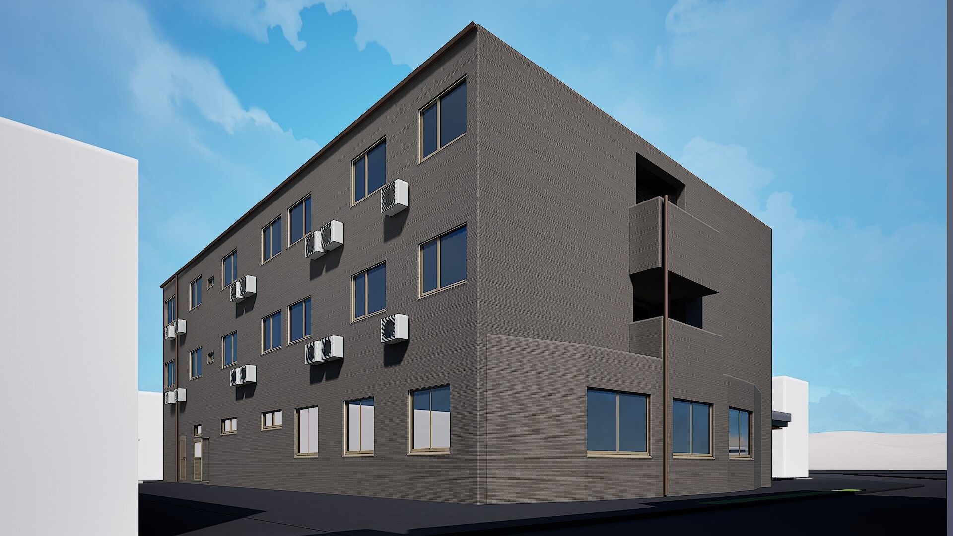 落ち着いた外観の建物